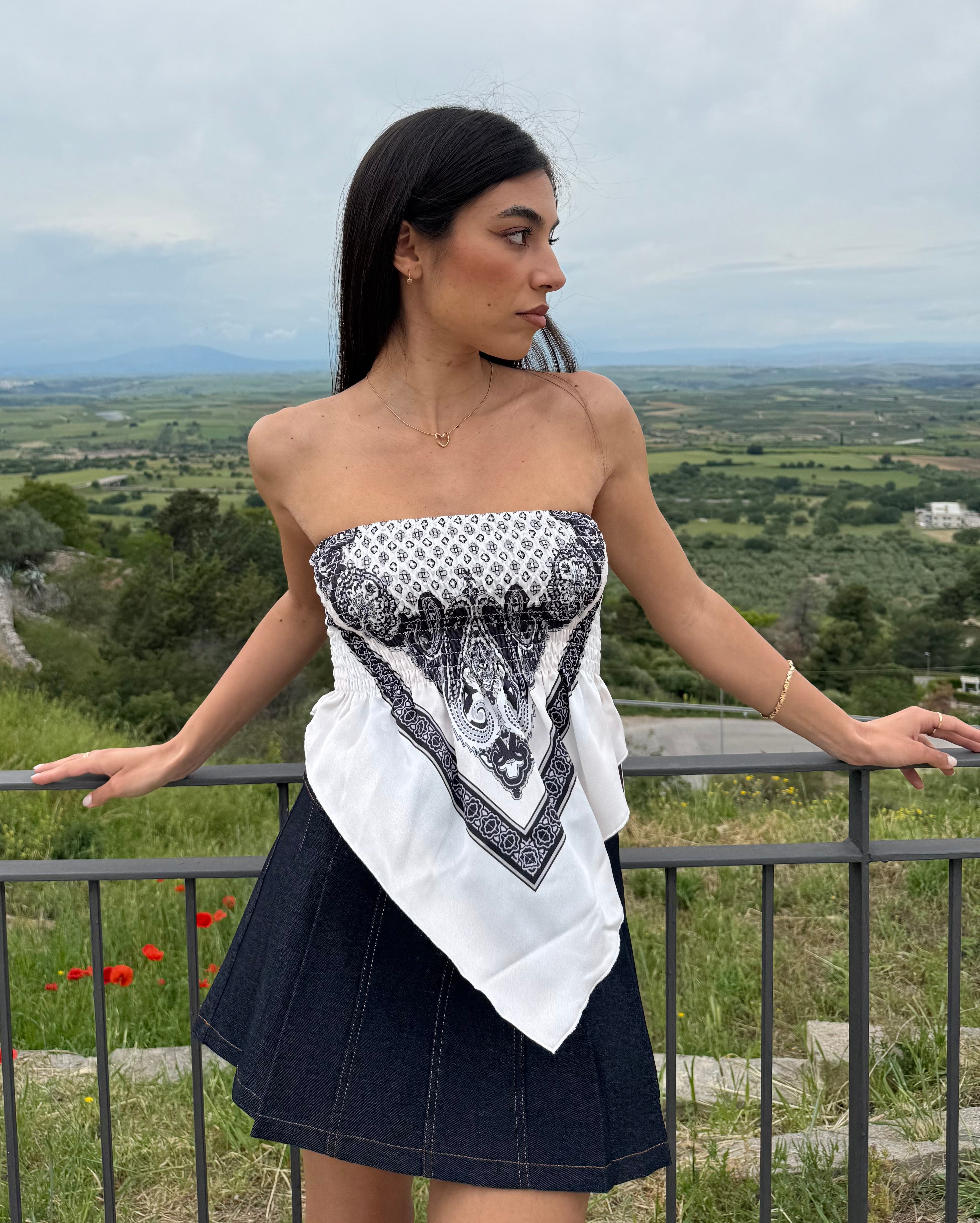 TOP FAZZOLETTO - BIANCO