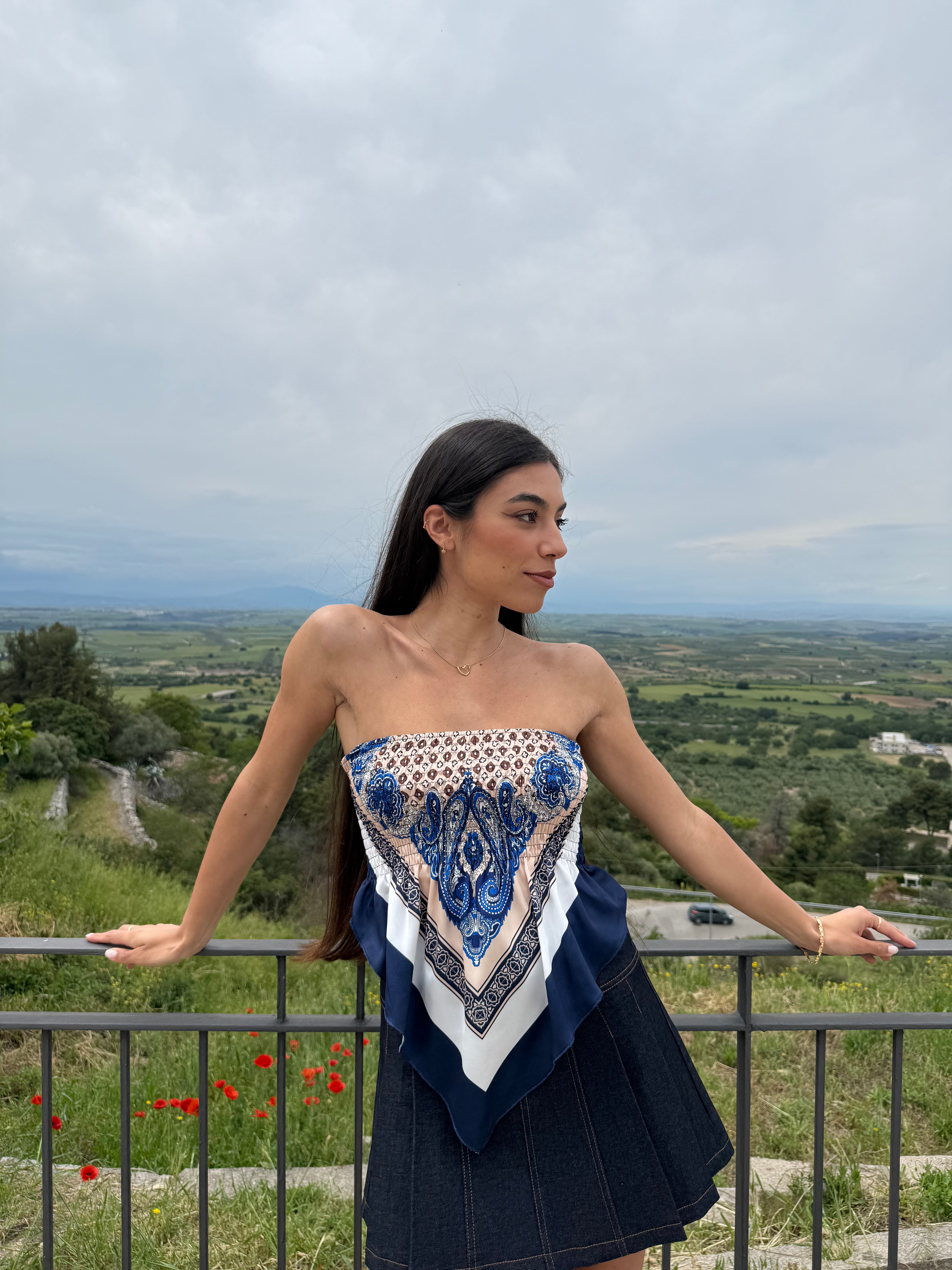 TOP FAZZOLETTO - BLU