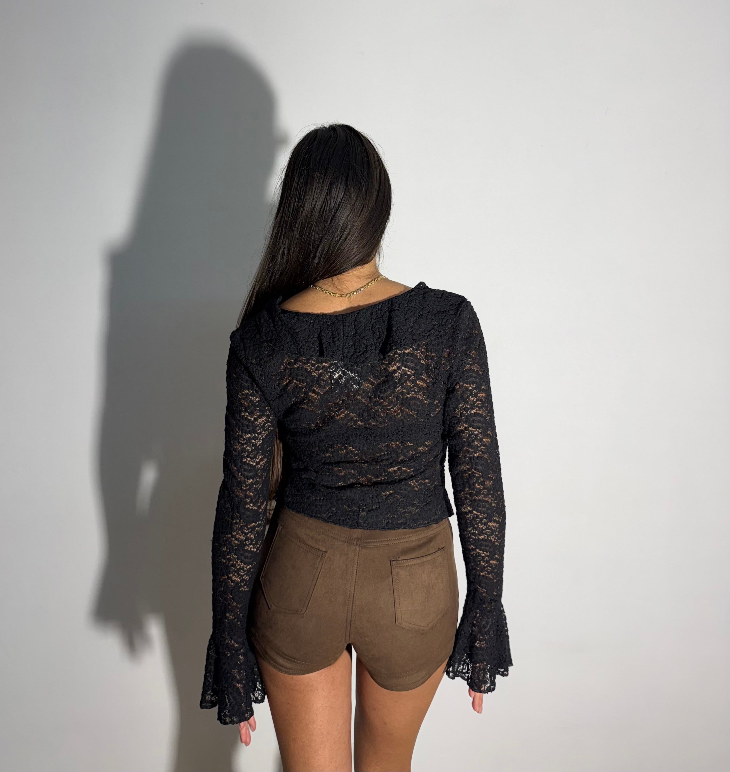 MAGLIA IN PIZZO BLOOM - NERA