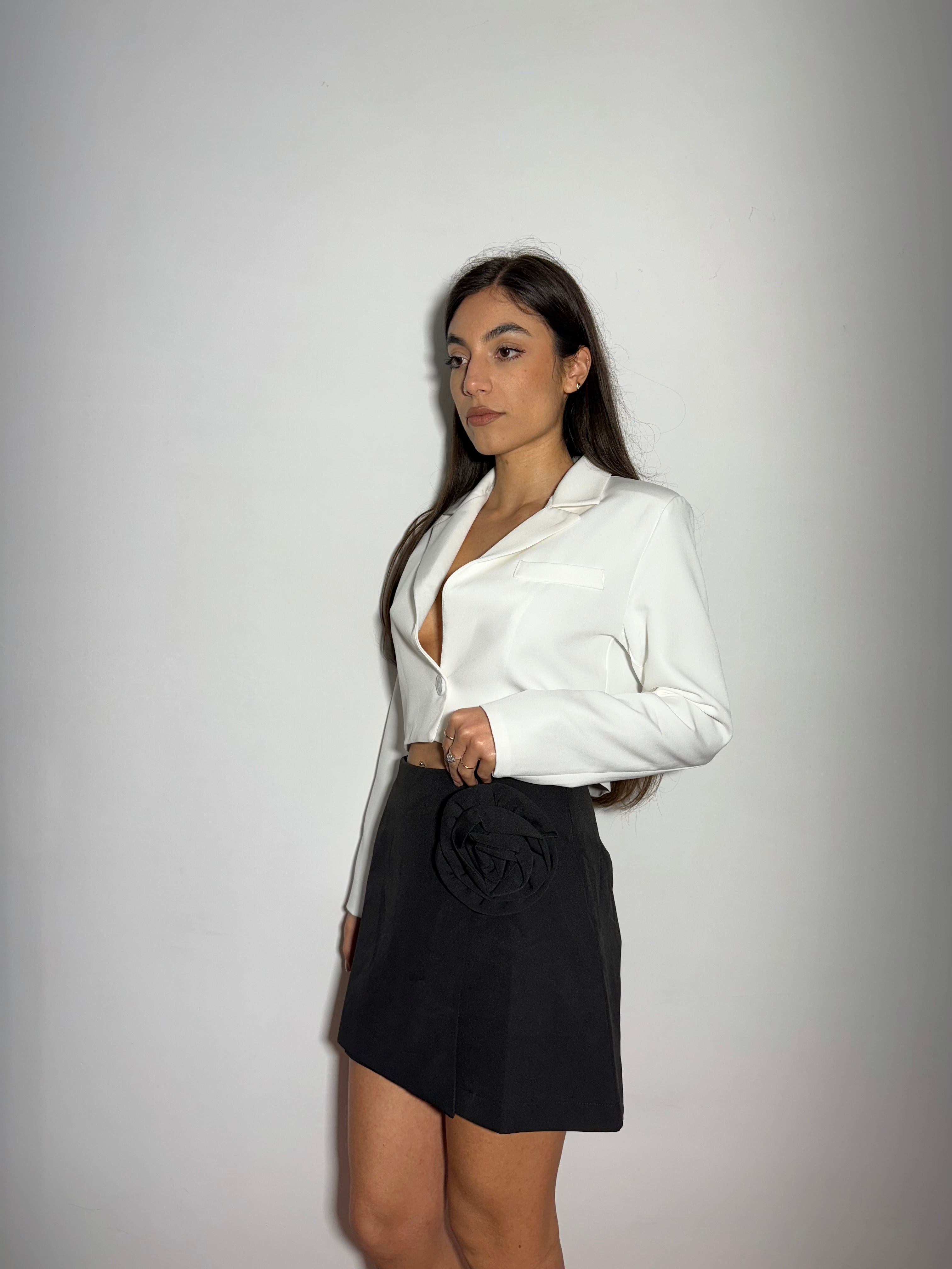 GONNA PANTALONE FLOWER - NERA