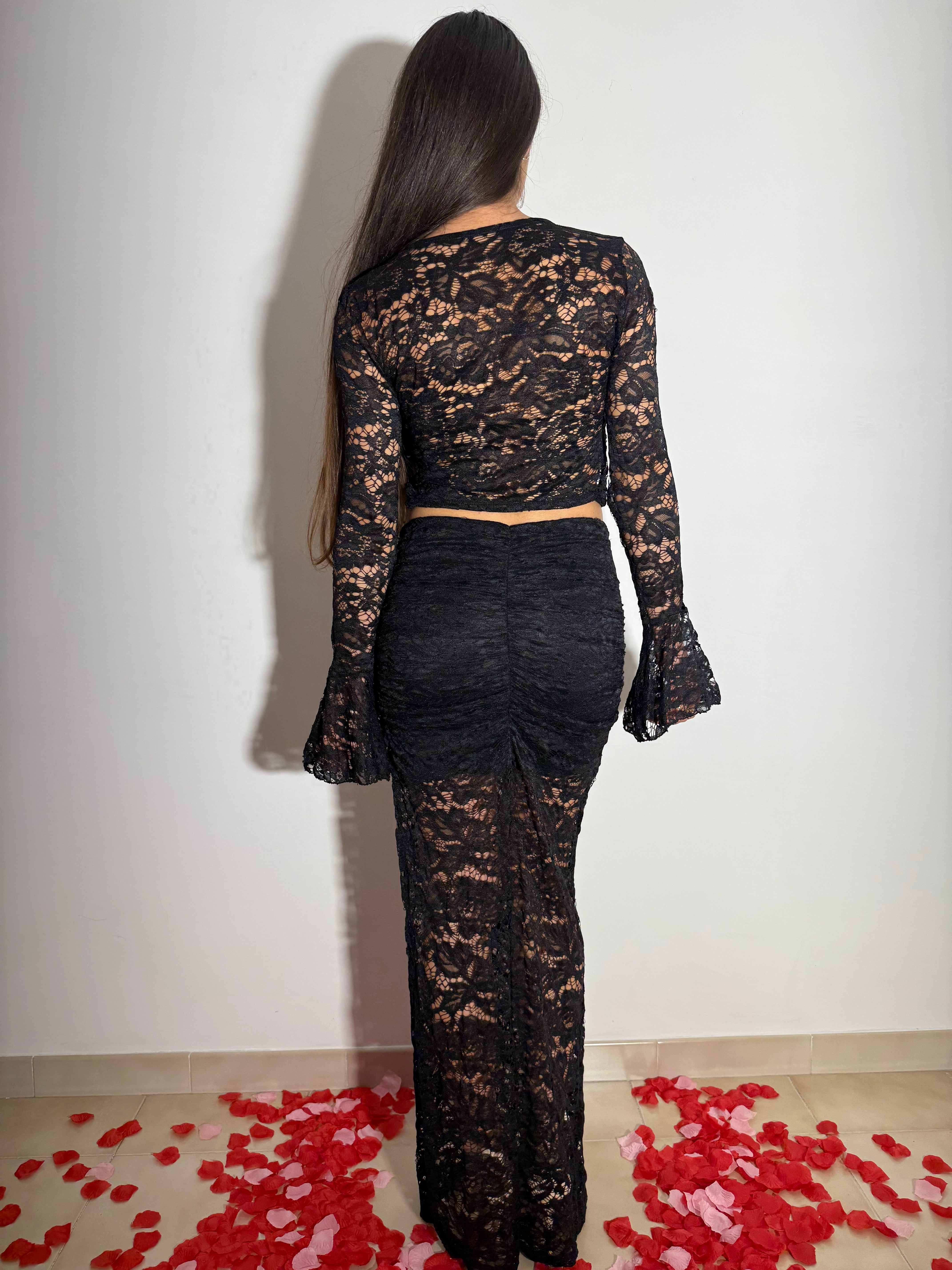 SET AMANDA IN PIZZO - NERO