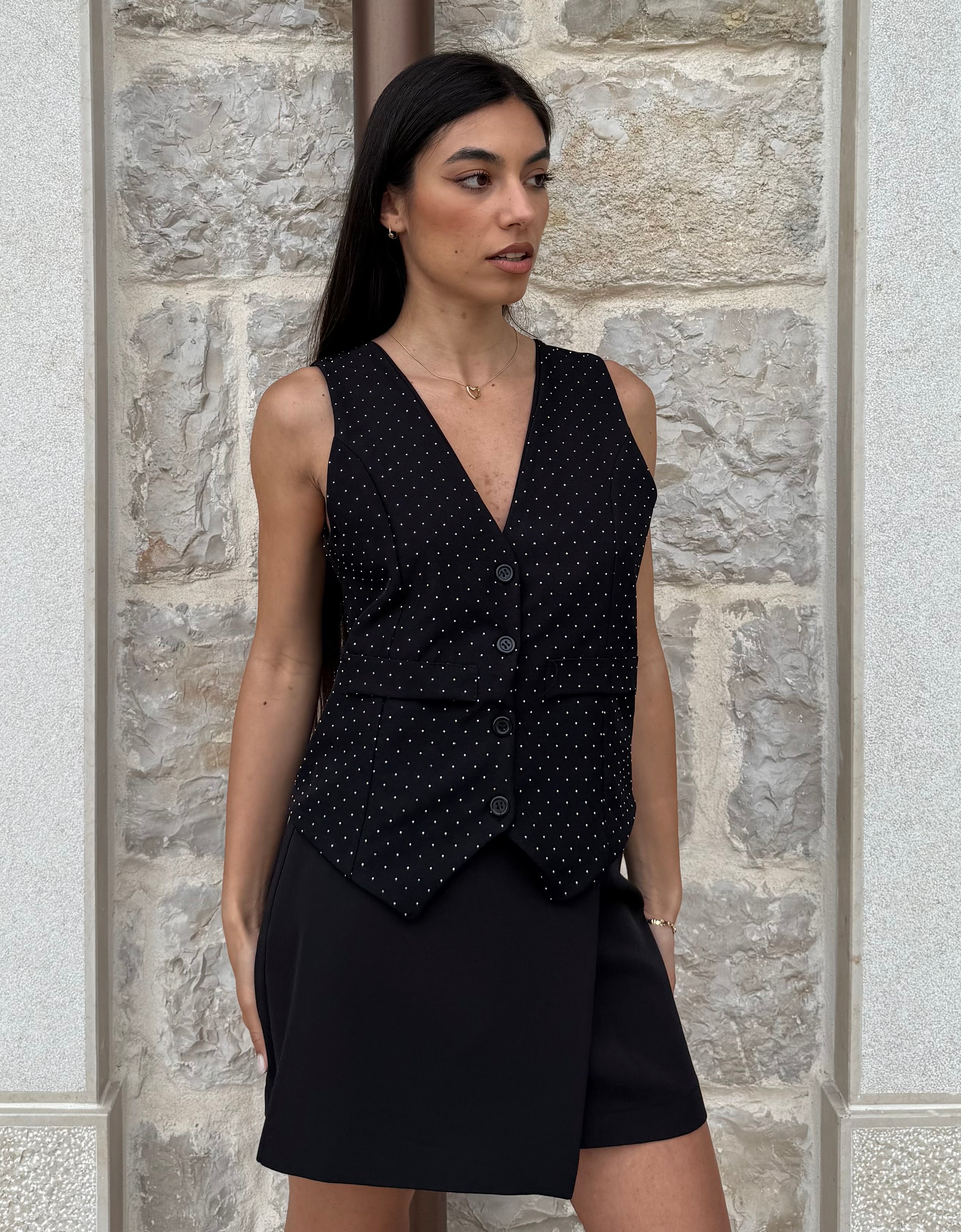 GILET SHINE - NERO