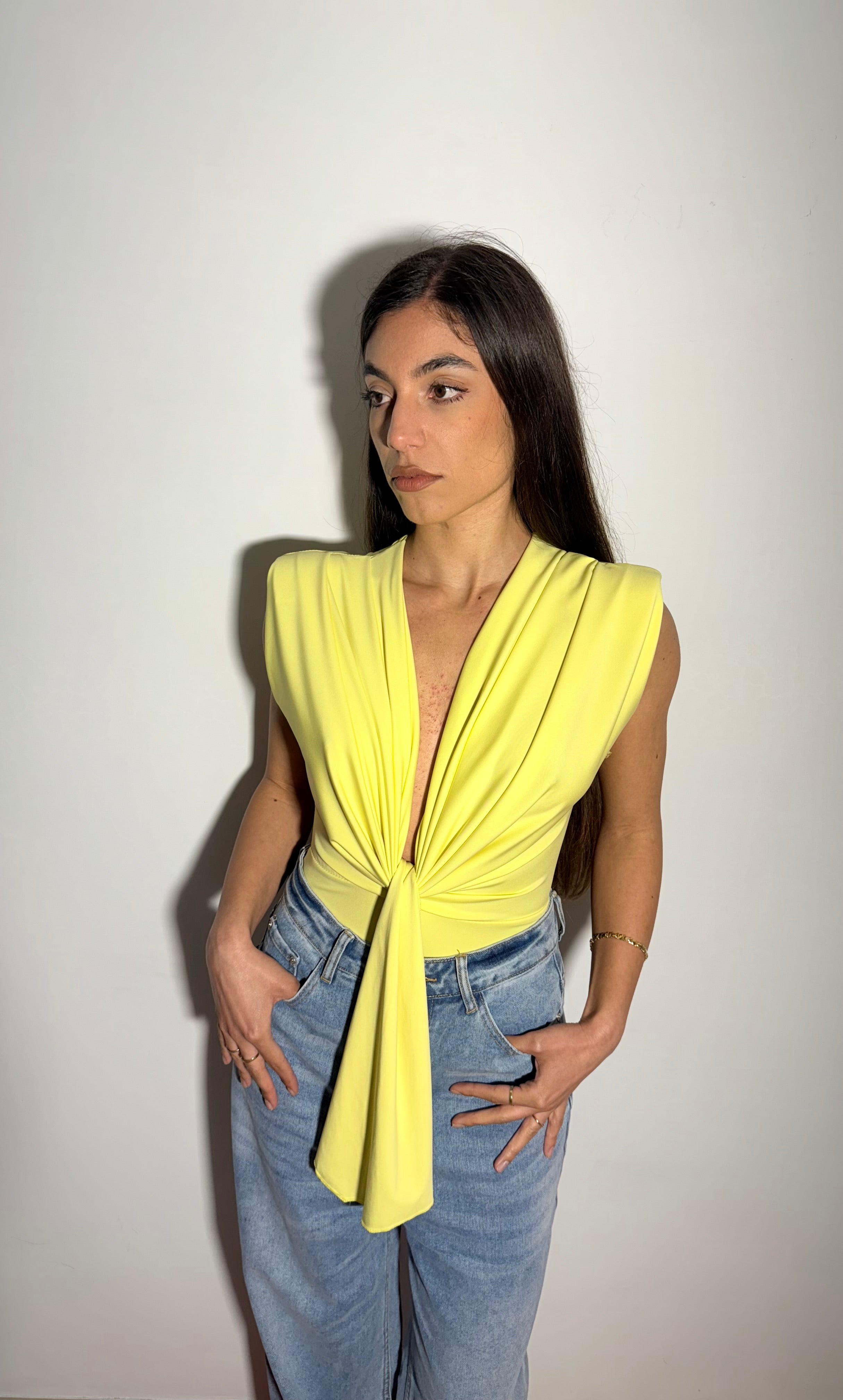 BODY CON NODO - GIALLO