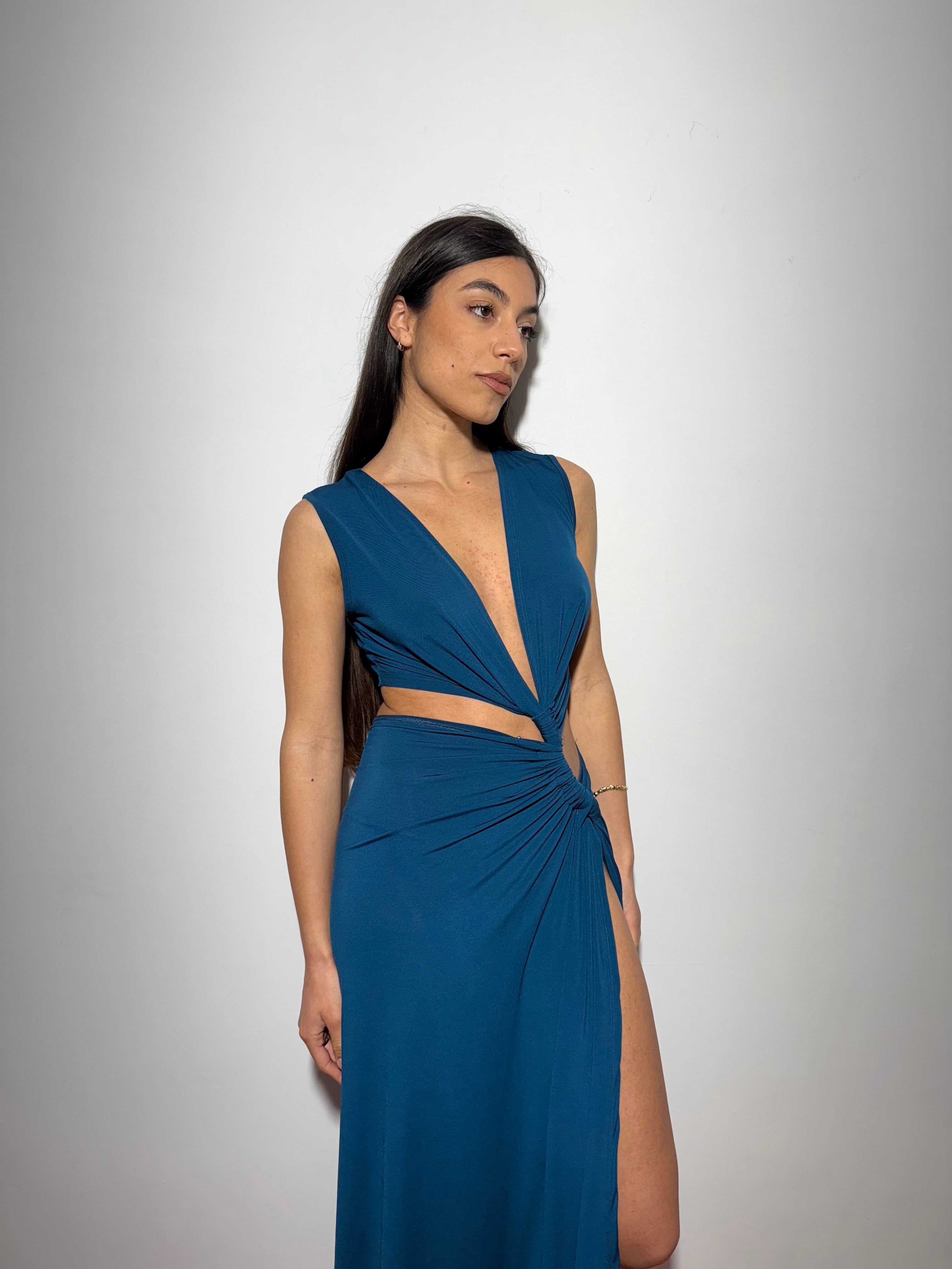 MAXI DRESS AFRODITE - PETROLIO