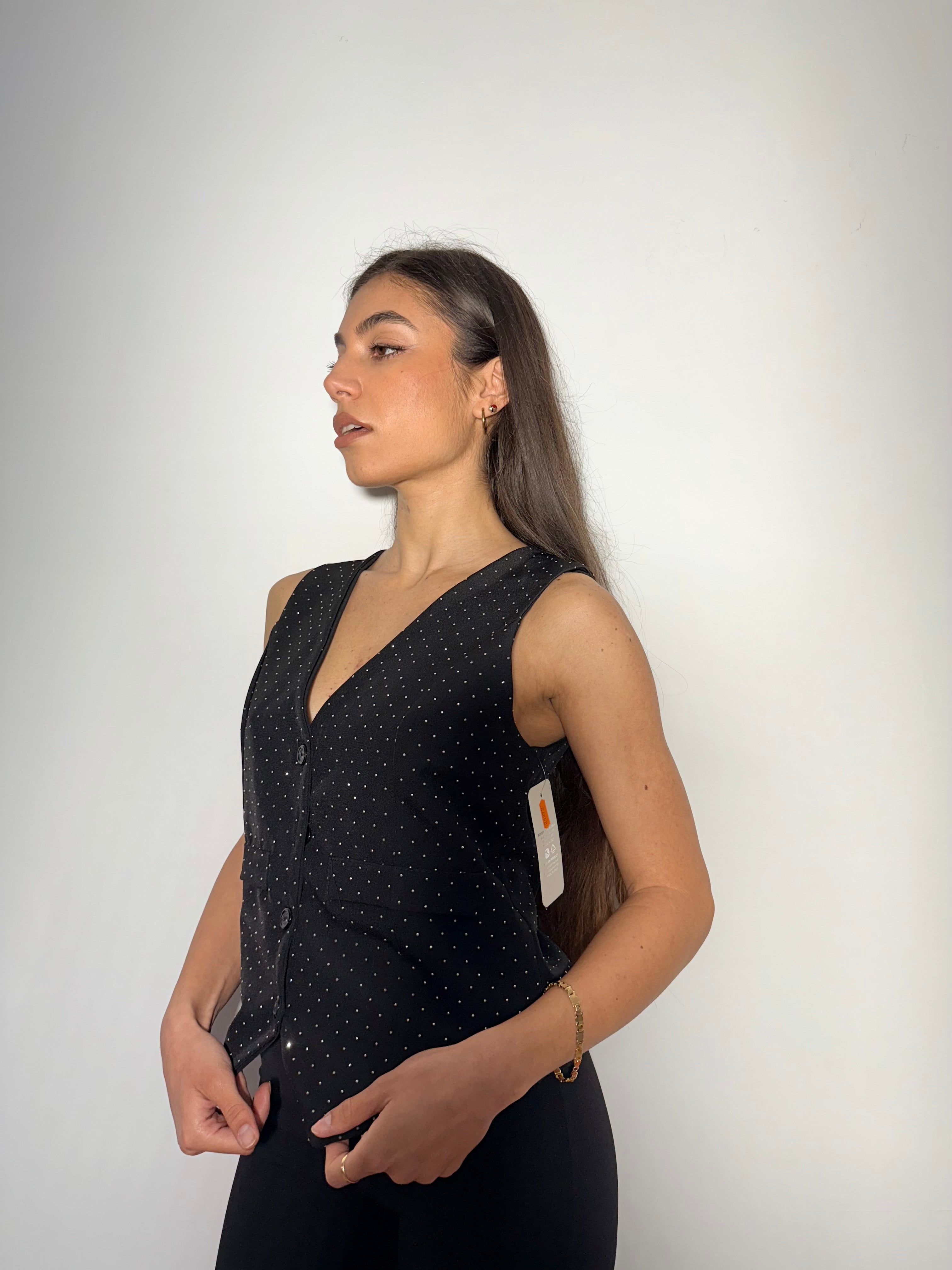 GILET SHINE - NERO