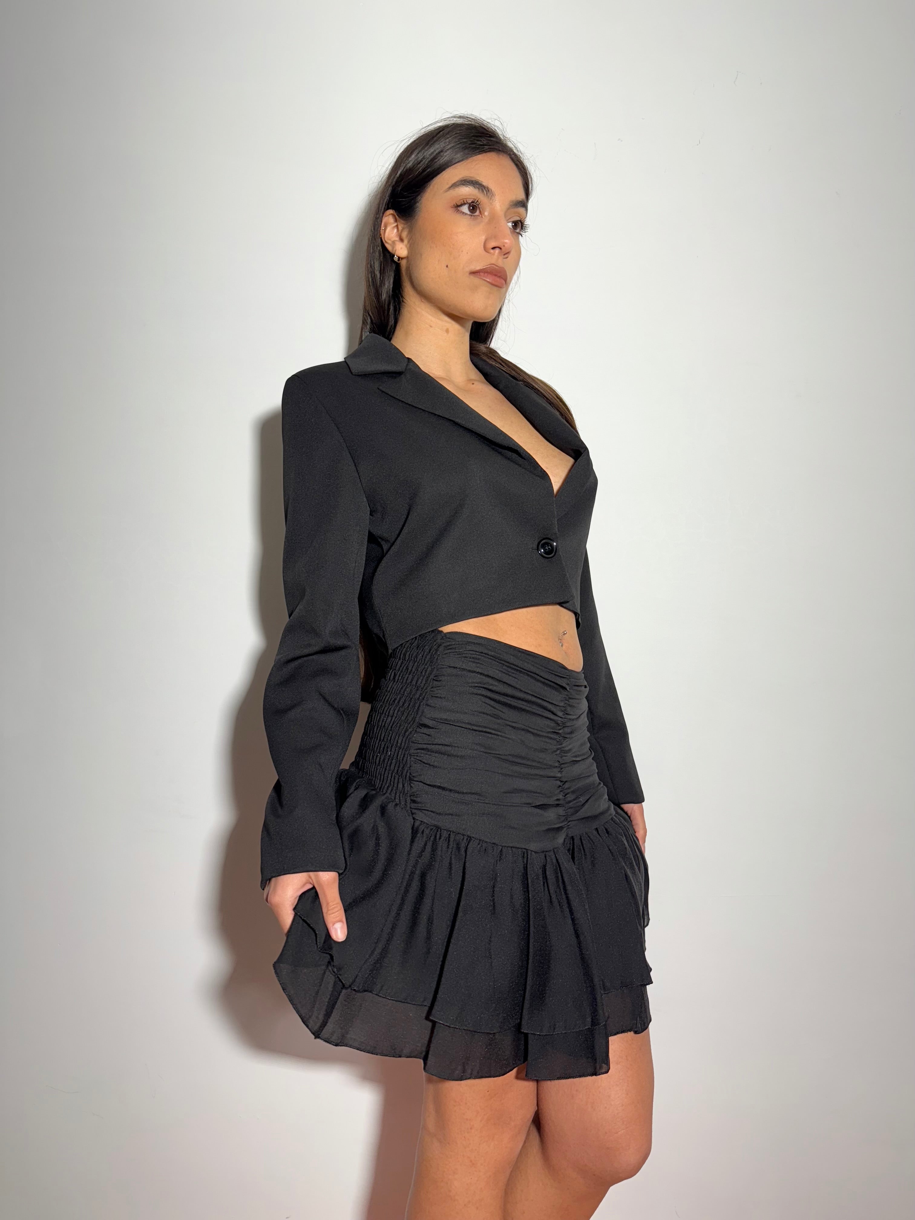 MINIGONNA FLOWING - NERA