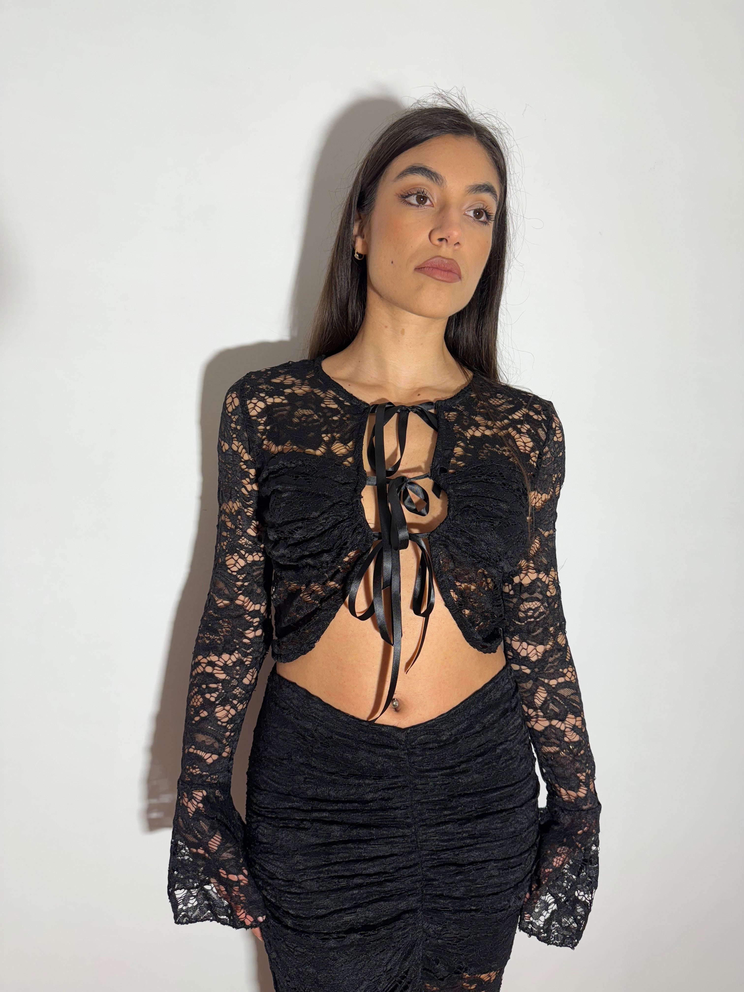 SET AMANDA IN PIZZO - NERO