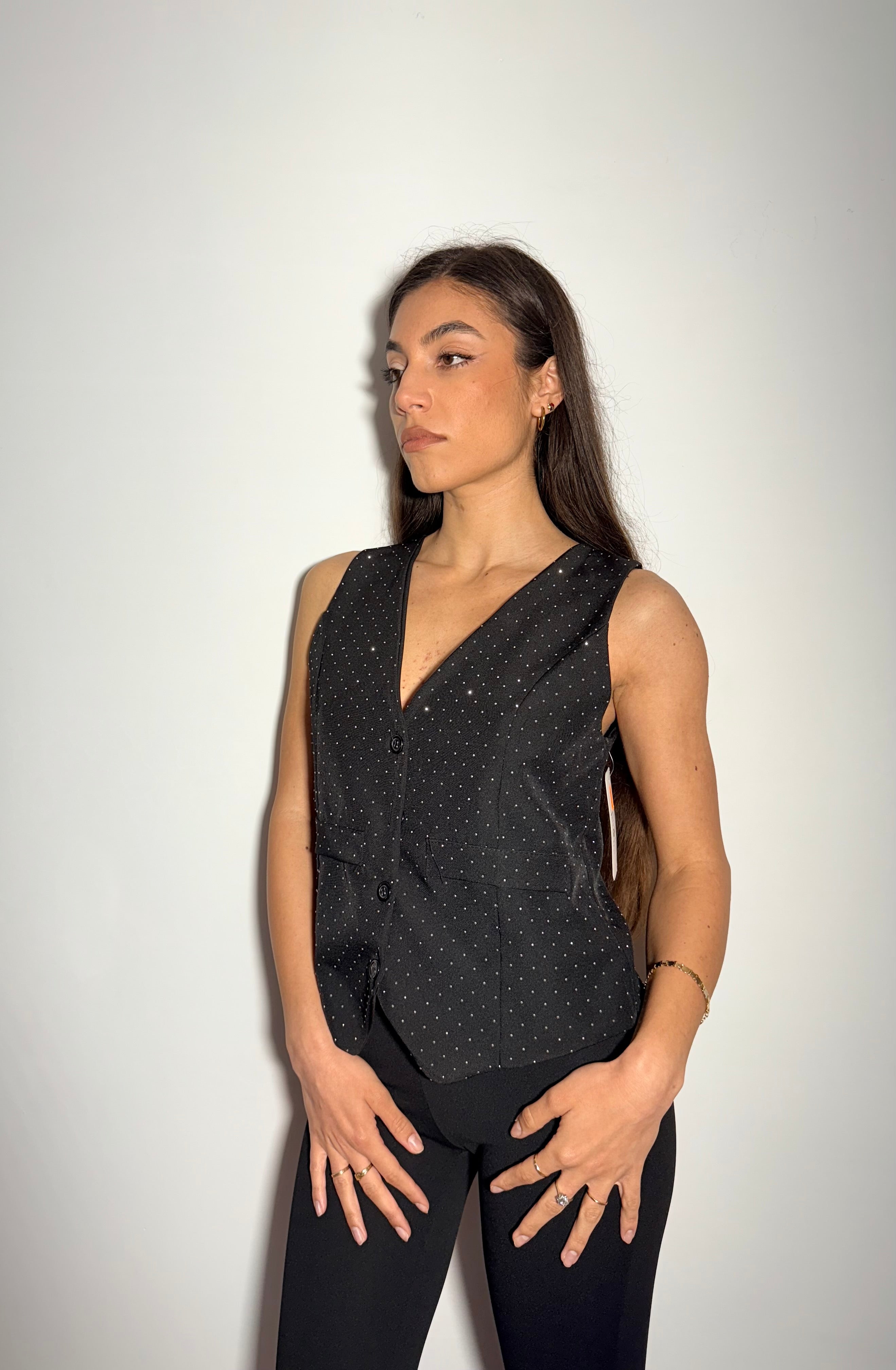 GILET SHINE - NERO