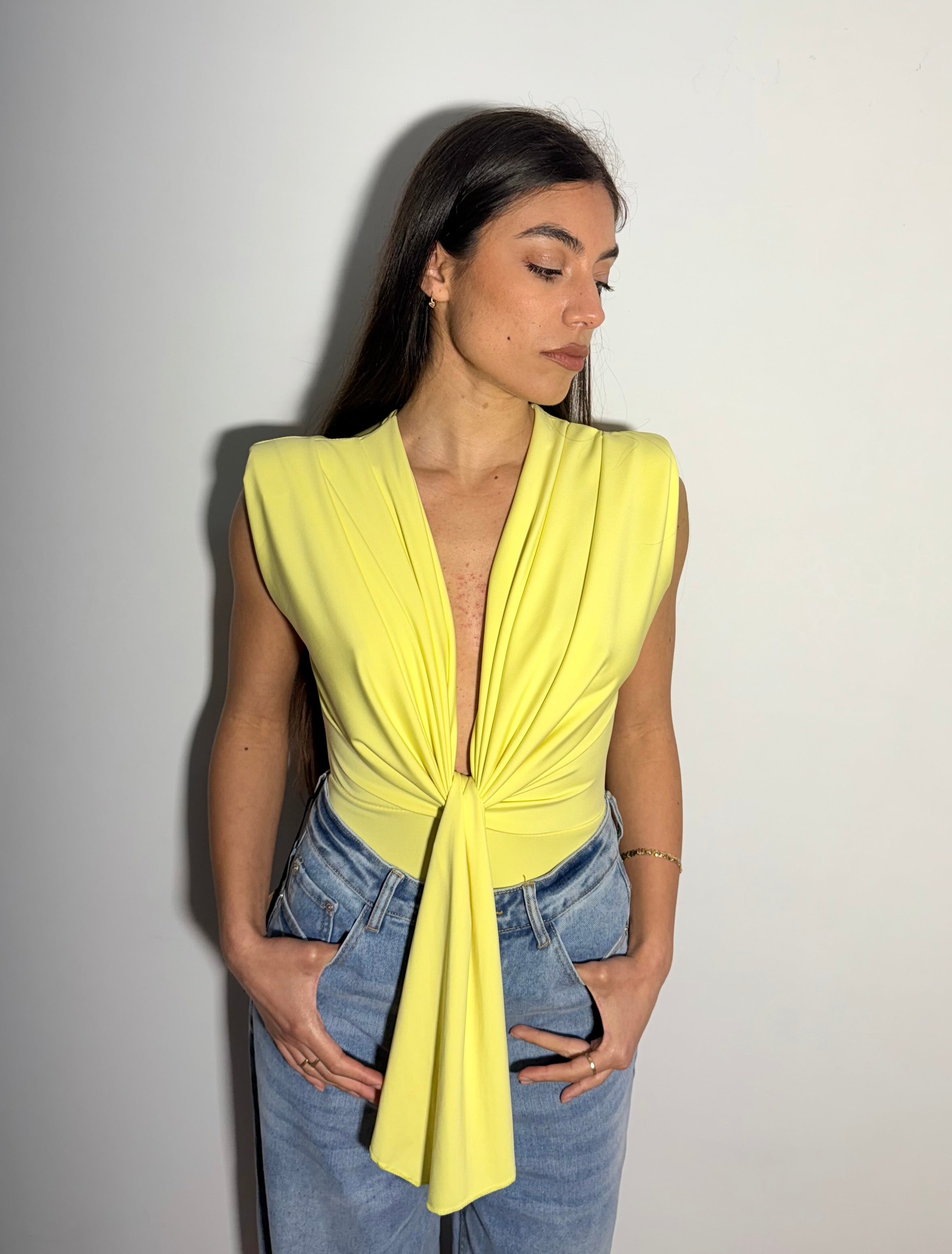 BODY CON NODO - GIALLO