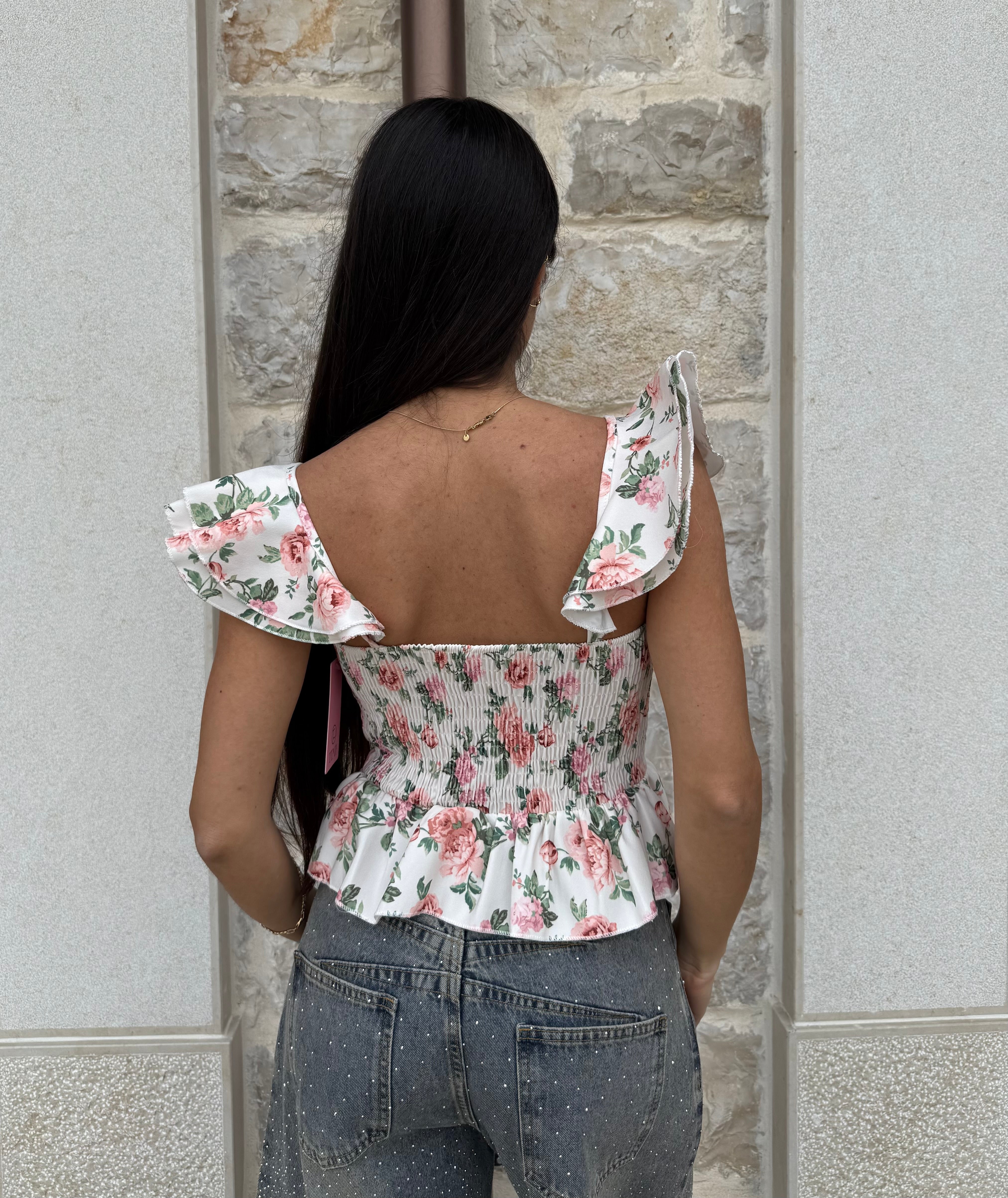 CORSETTO FLOWER - BIANCO