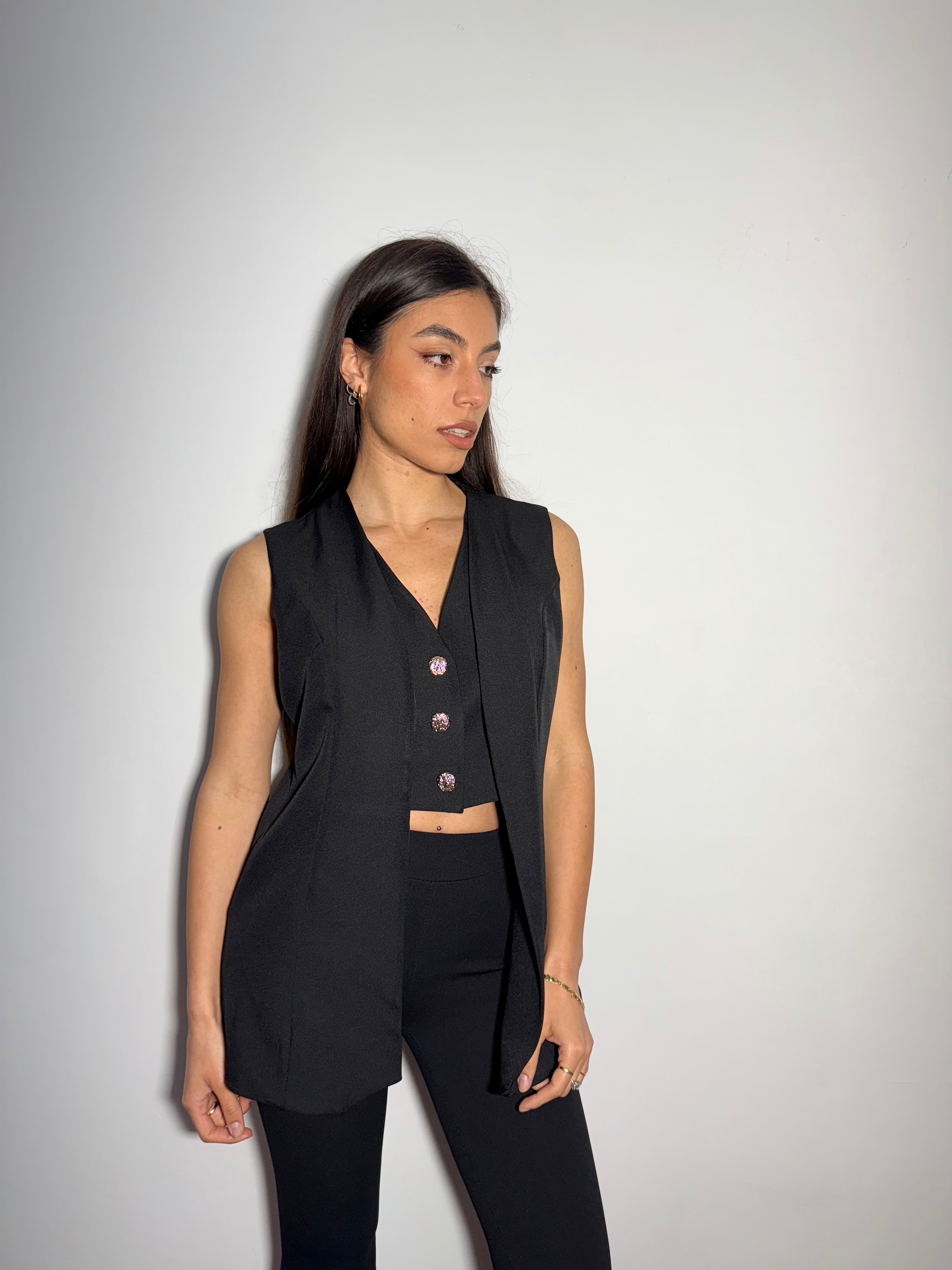GILET JUSTINE - NERO