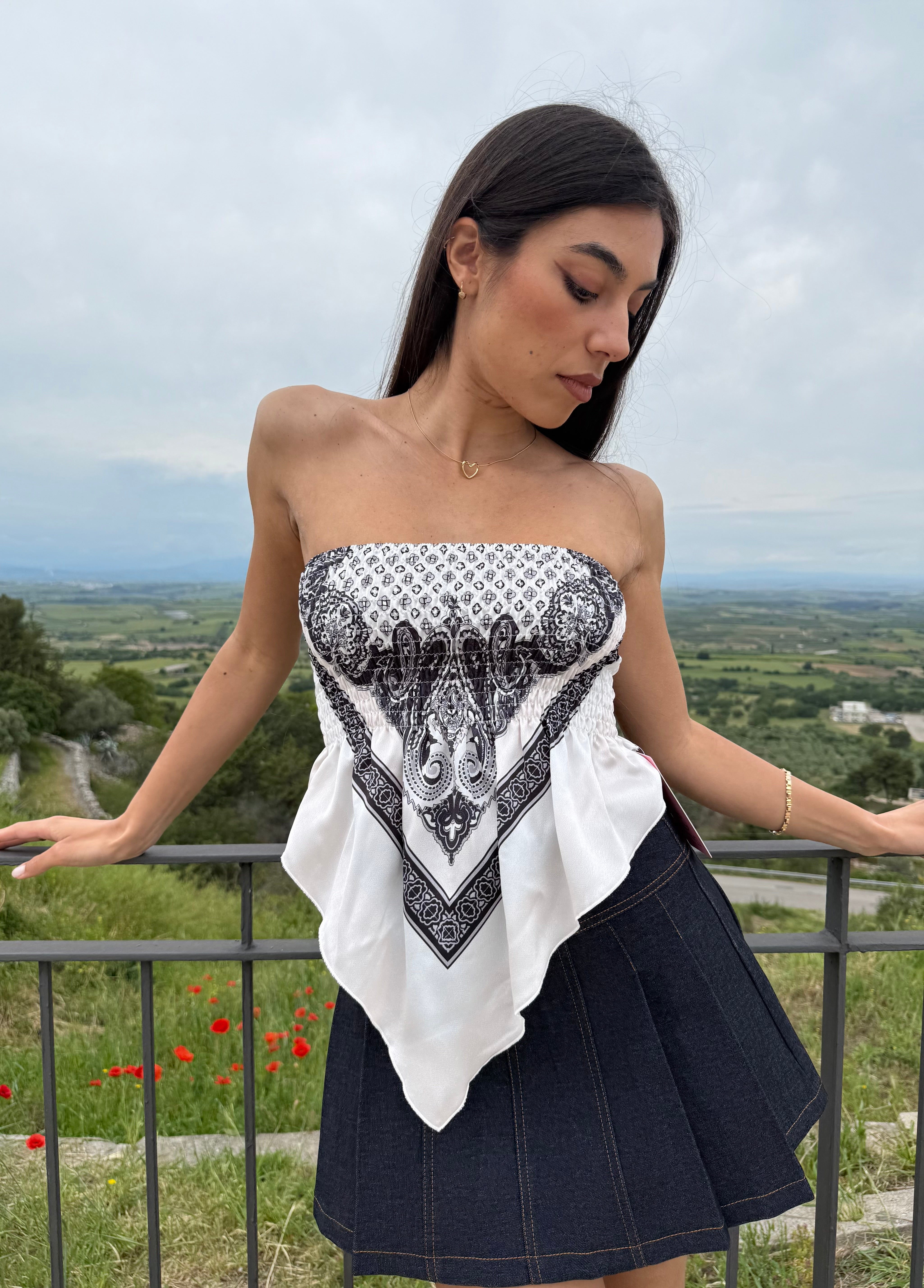 TOP FAZZOLETTO - BIANCO