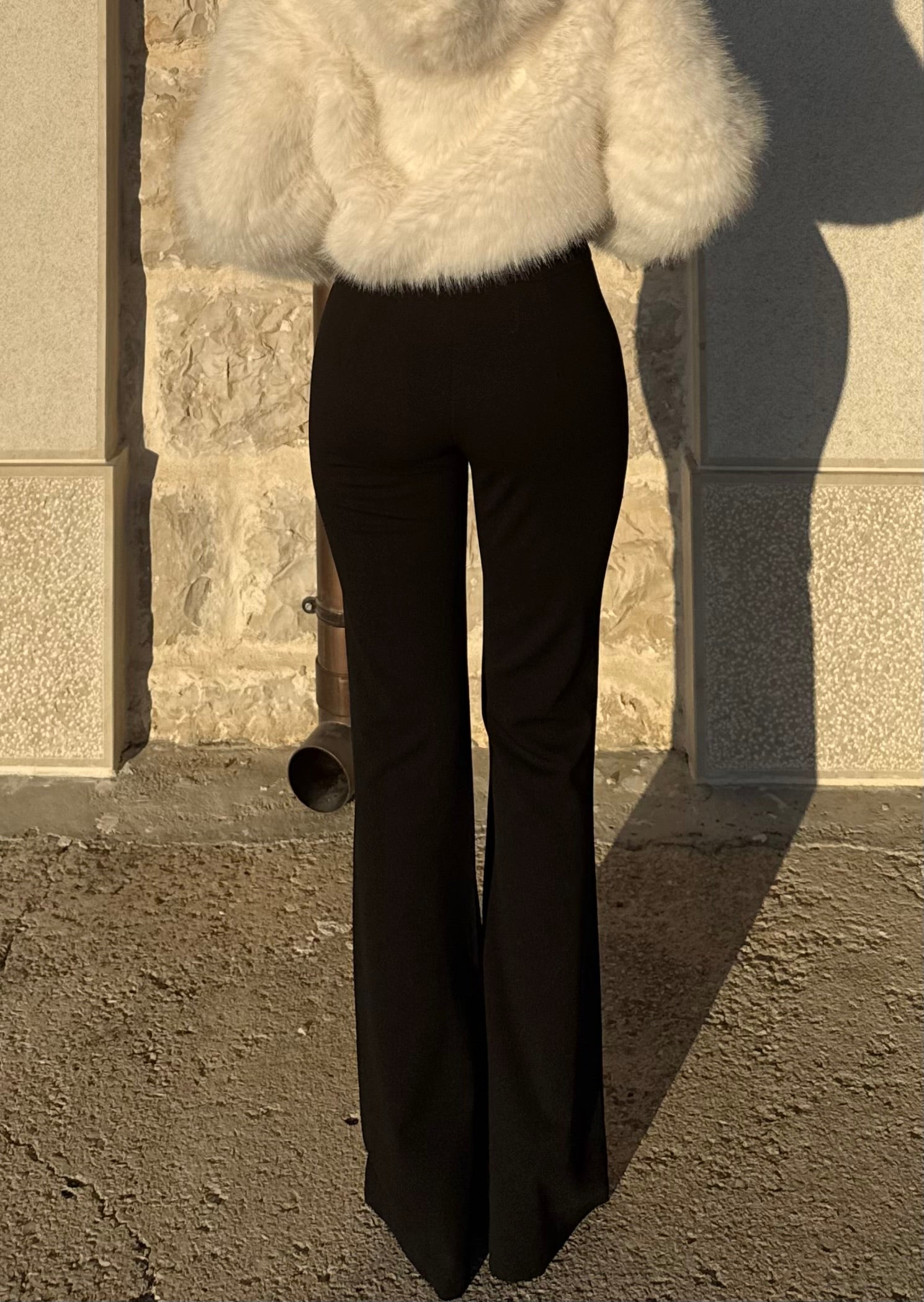 PANTALONE NERO A ZAMPA - KIM