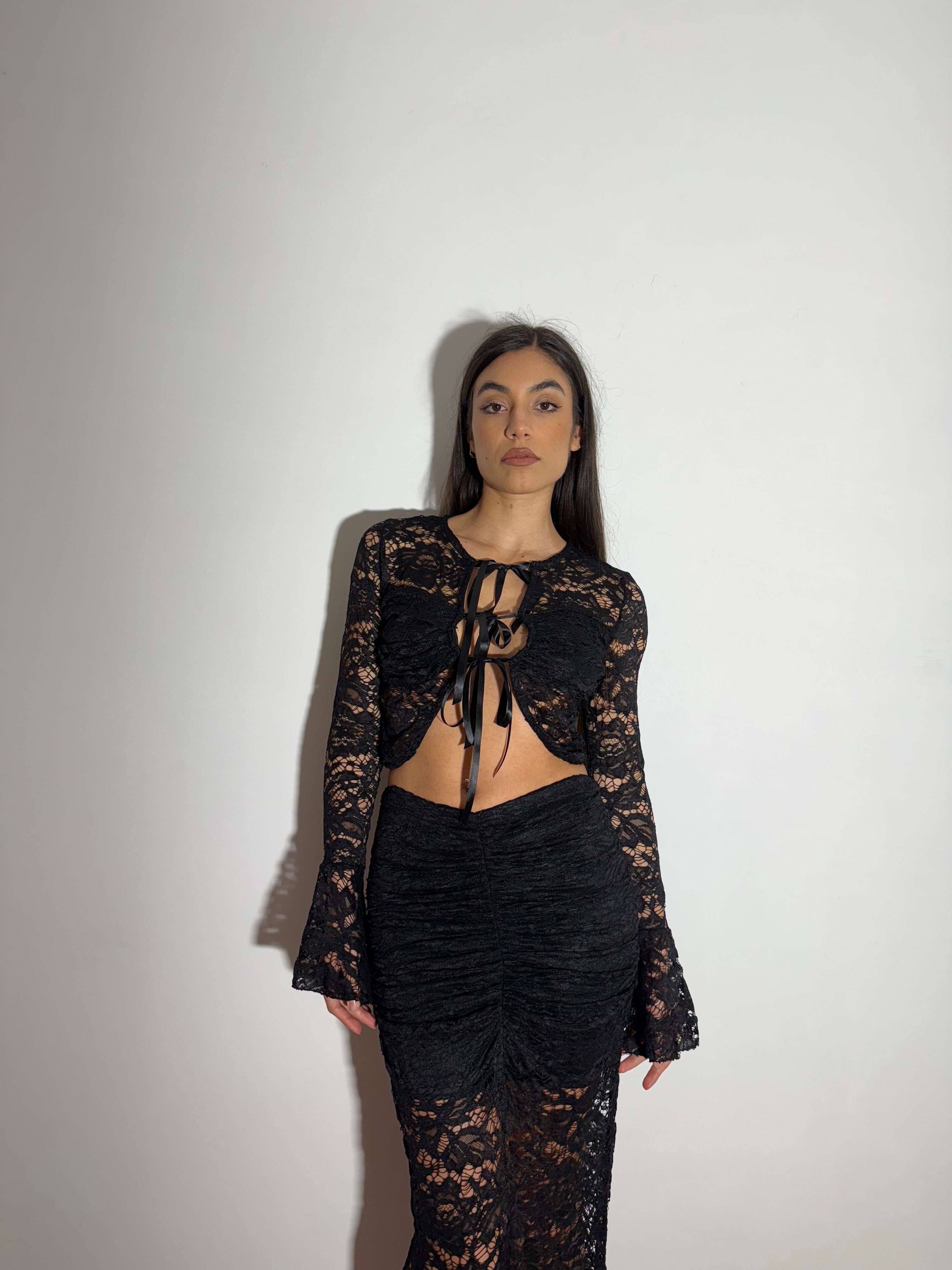 SET AMANDA IN PIZZO - NERO