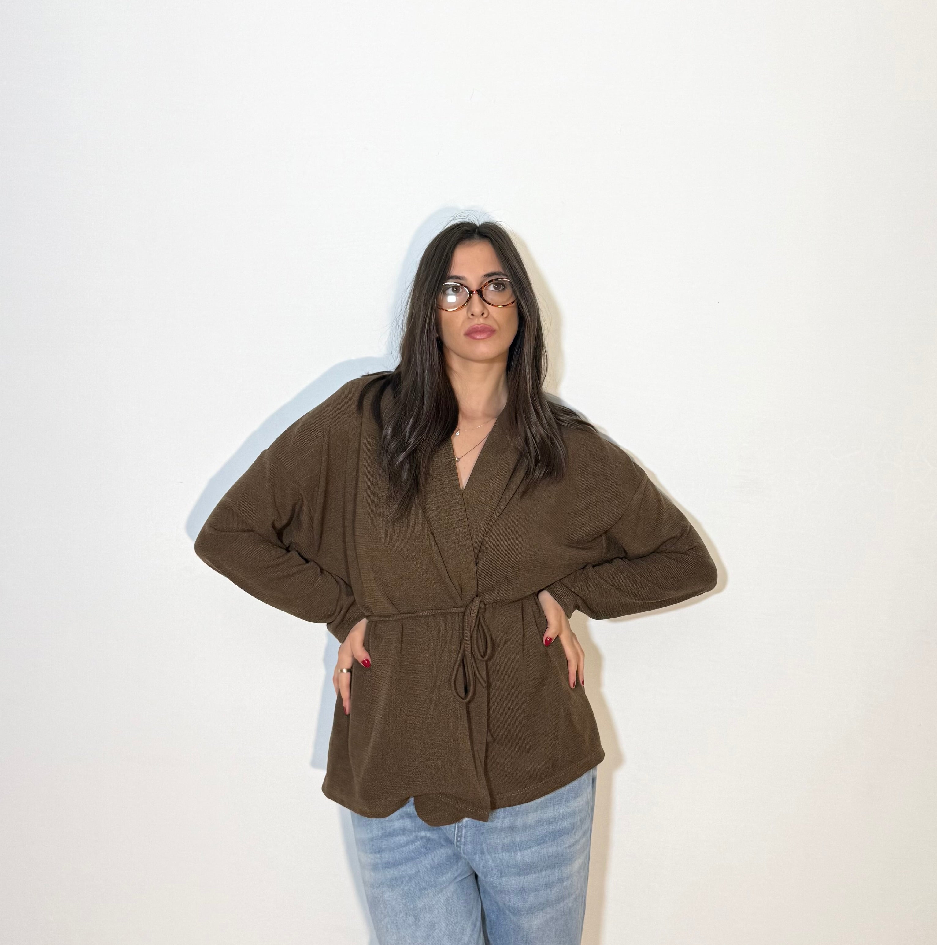 CARDIGAN AMELIA - MARRONE