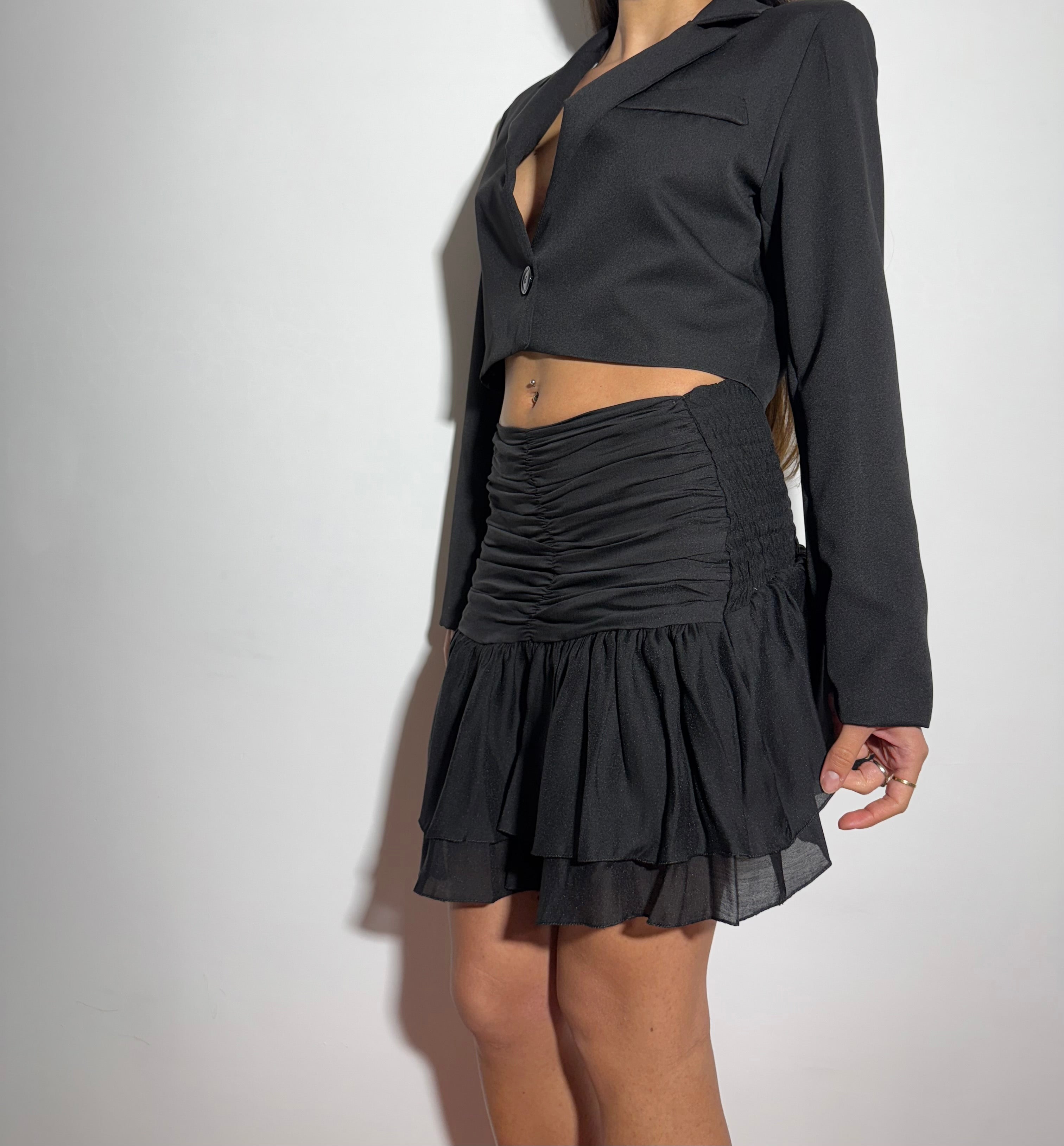 MINIGONNA FLOWING - NERA