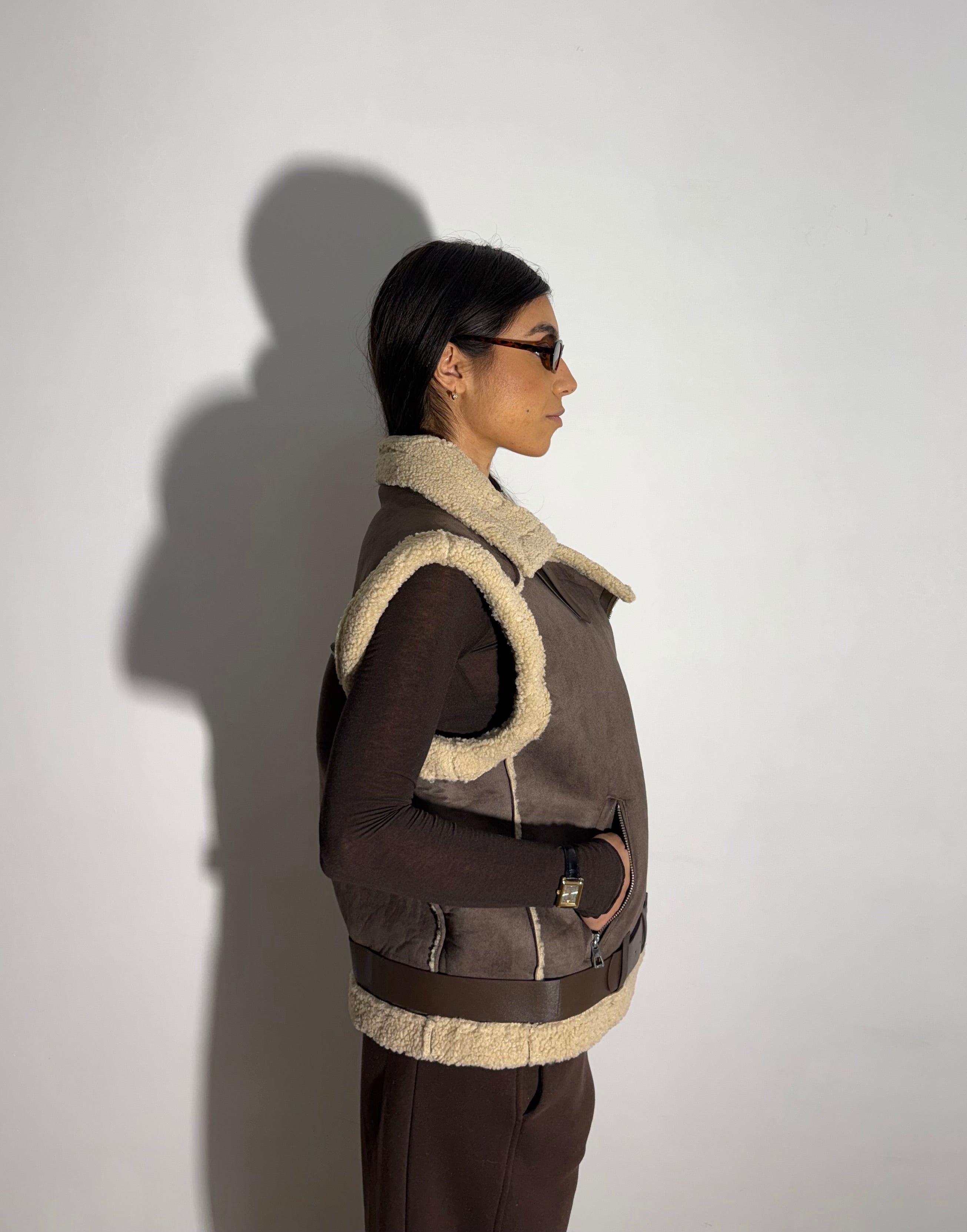 MONTONE GILET - MARRONE