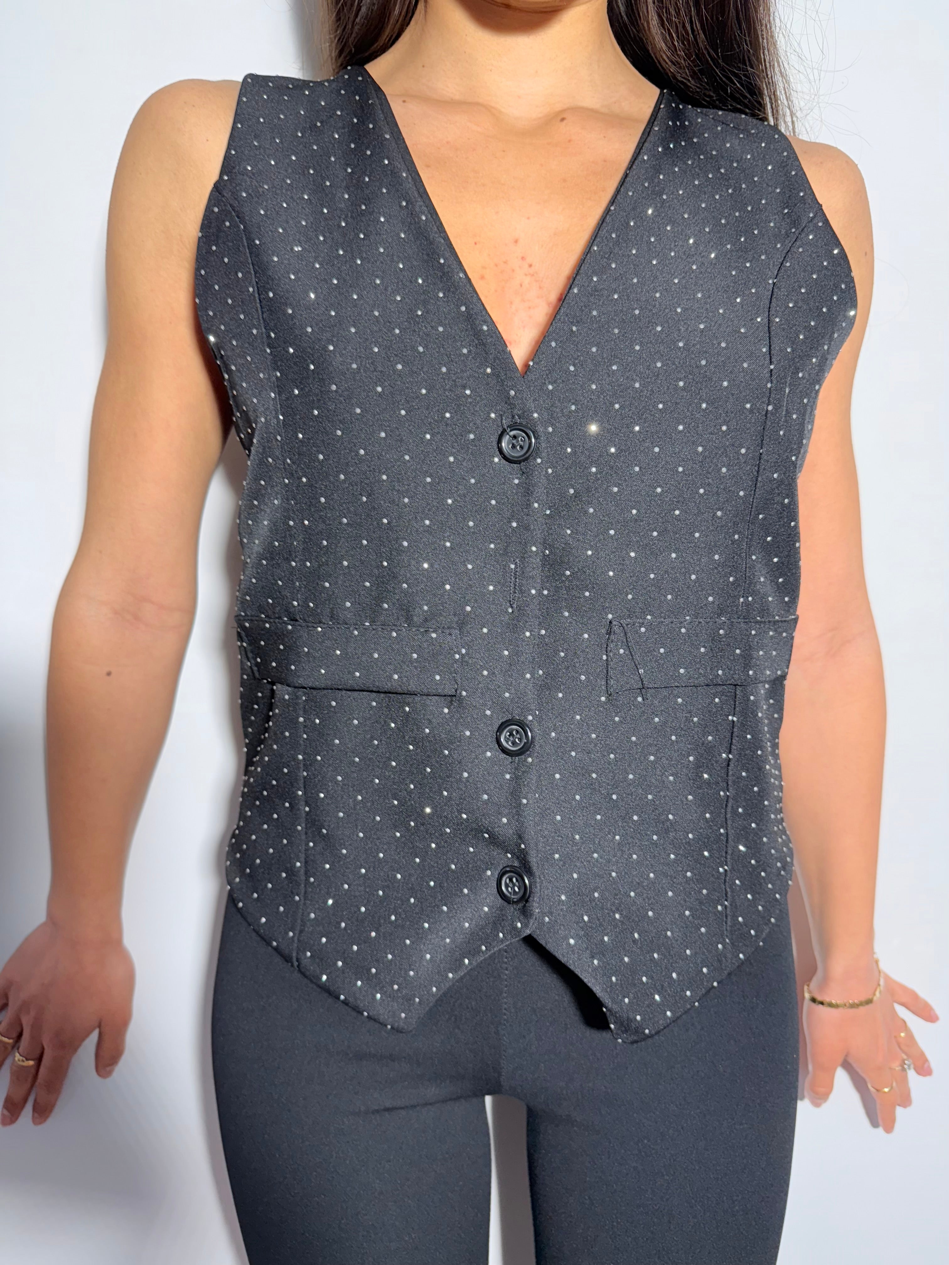 GILET SHINE - NERO