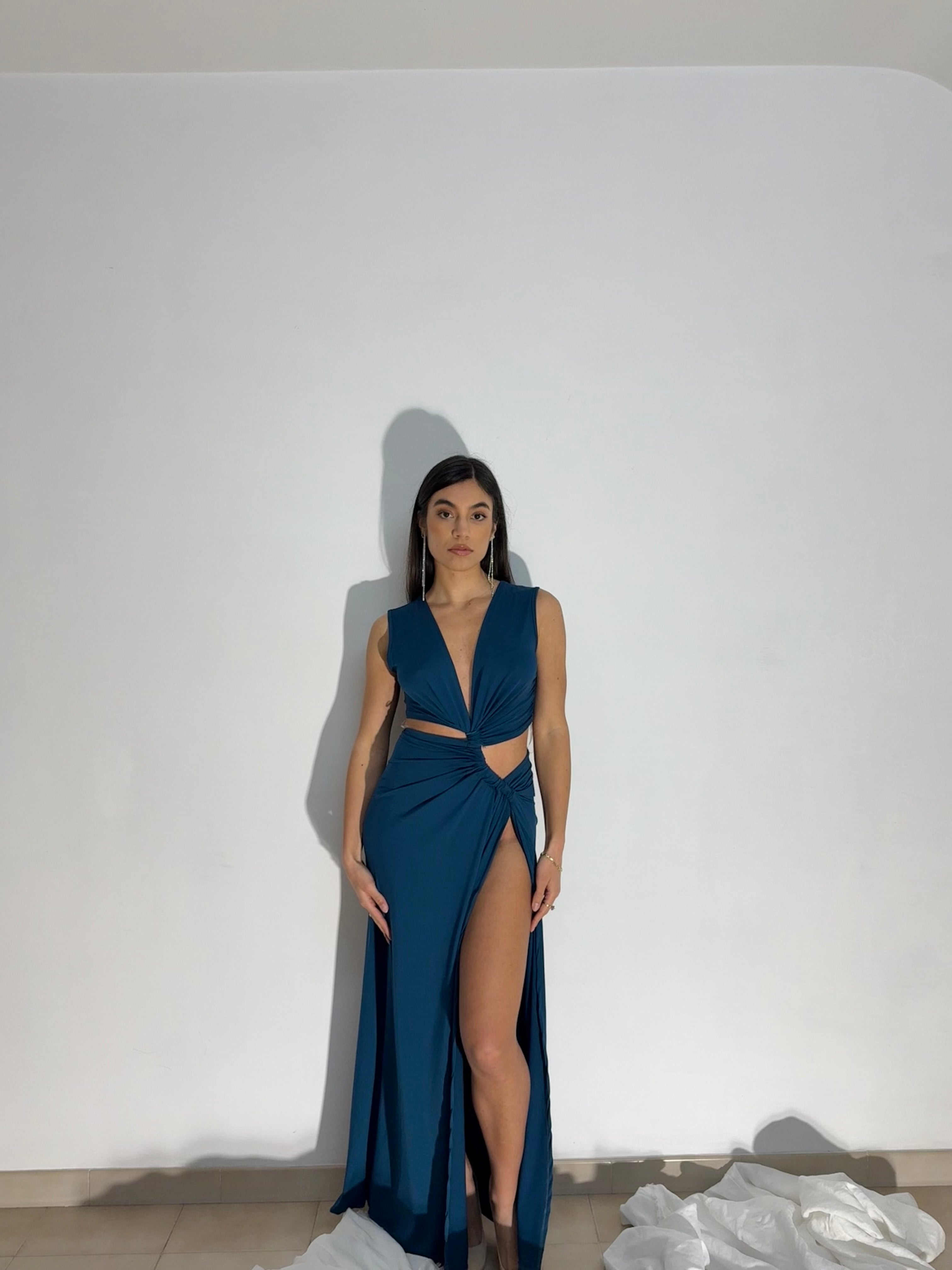 MAXI DRESS AFRODITE - PETROLIO