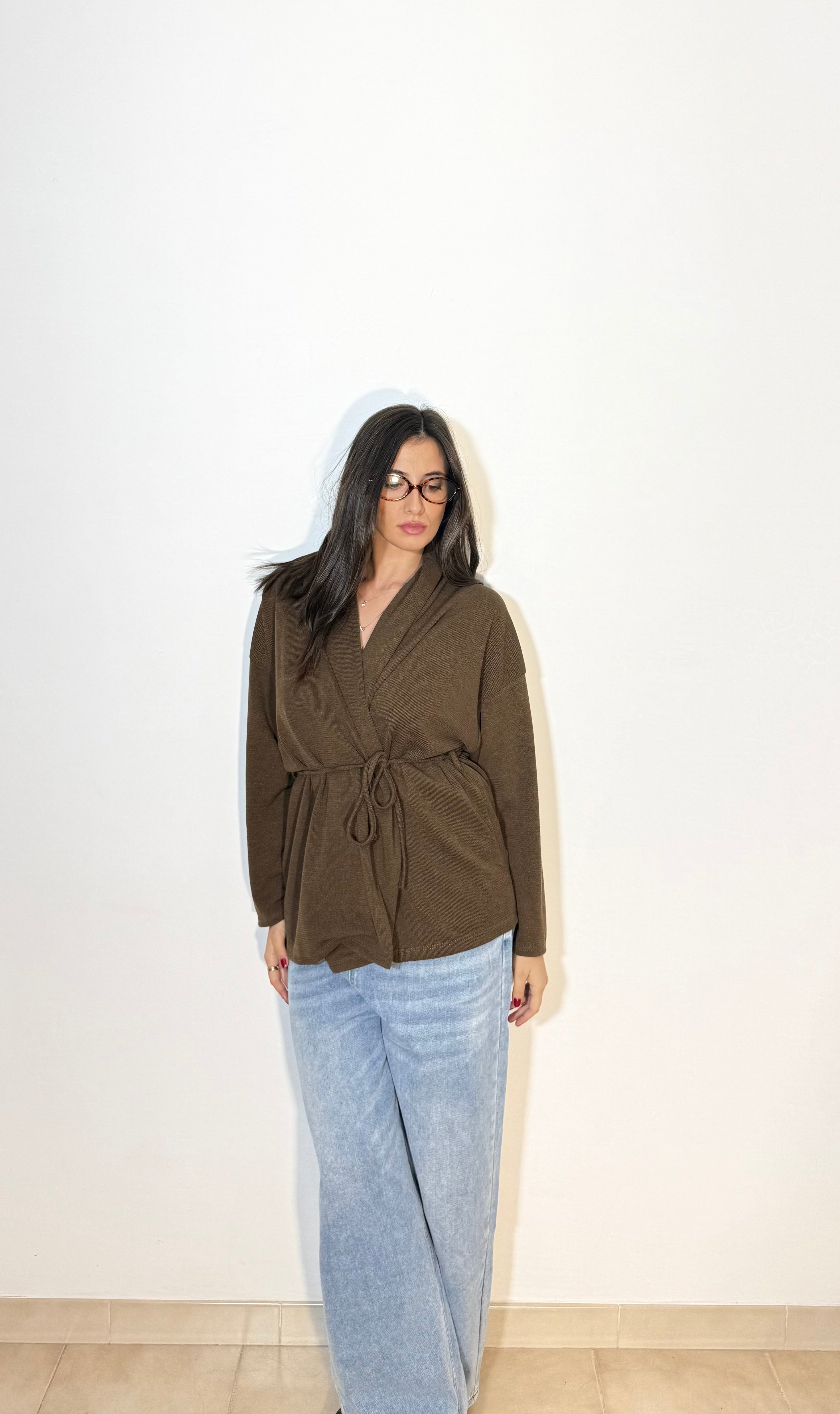 CARDIGAN AMELIA - MARRONE
