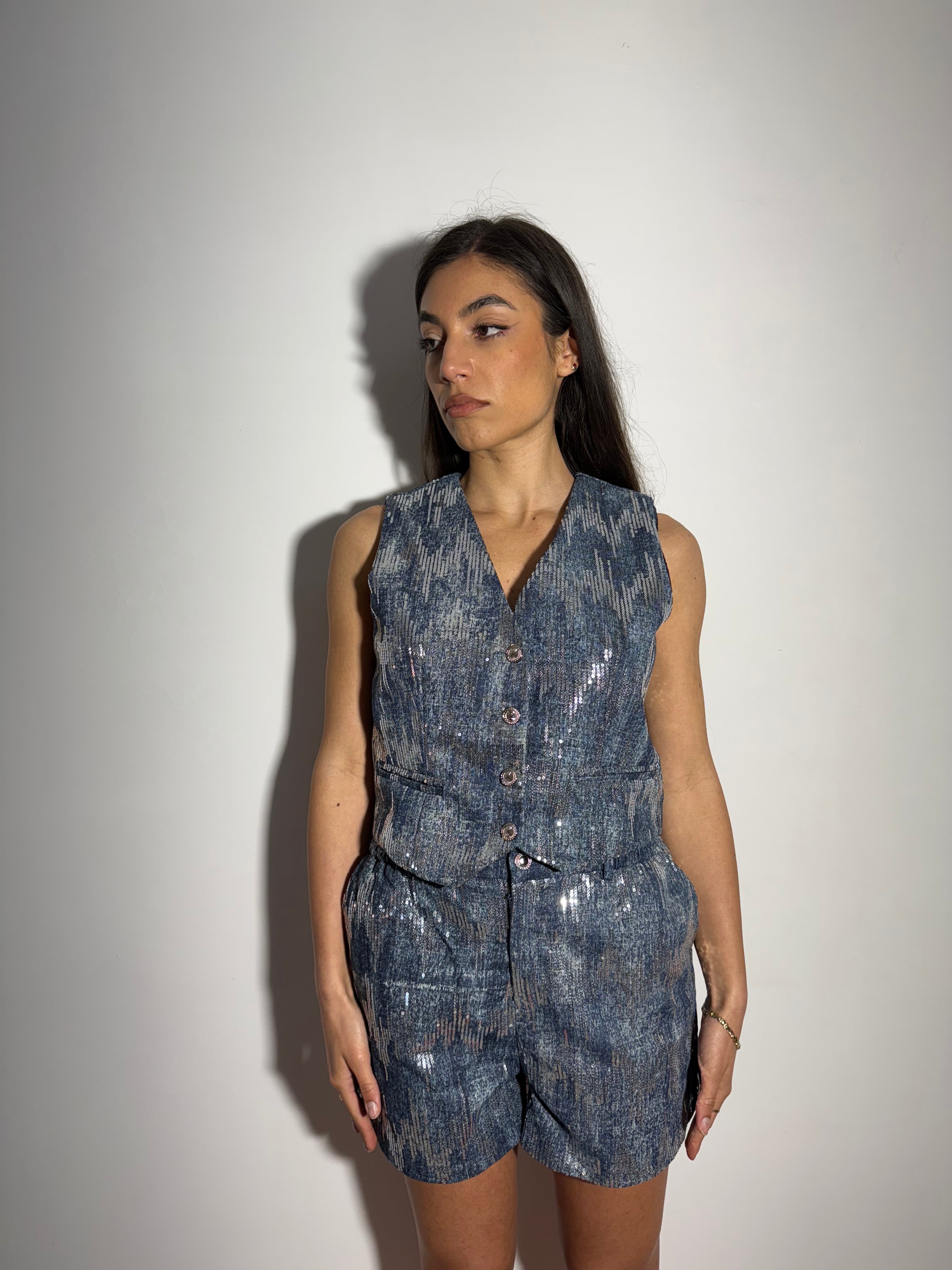 SET KENDRA IN PAILLETTES - DENIM