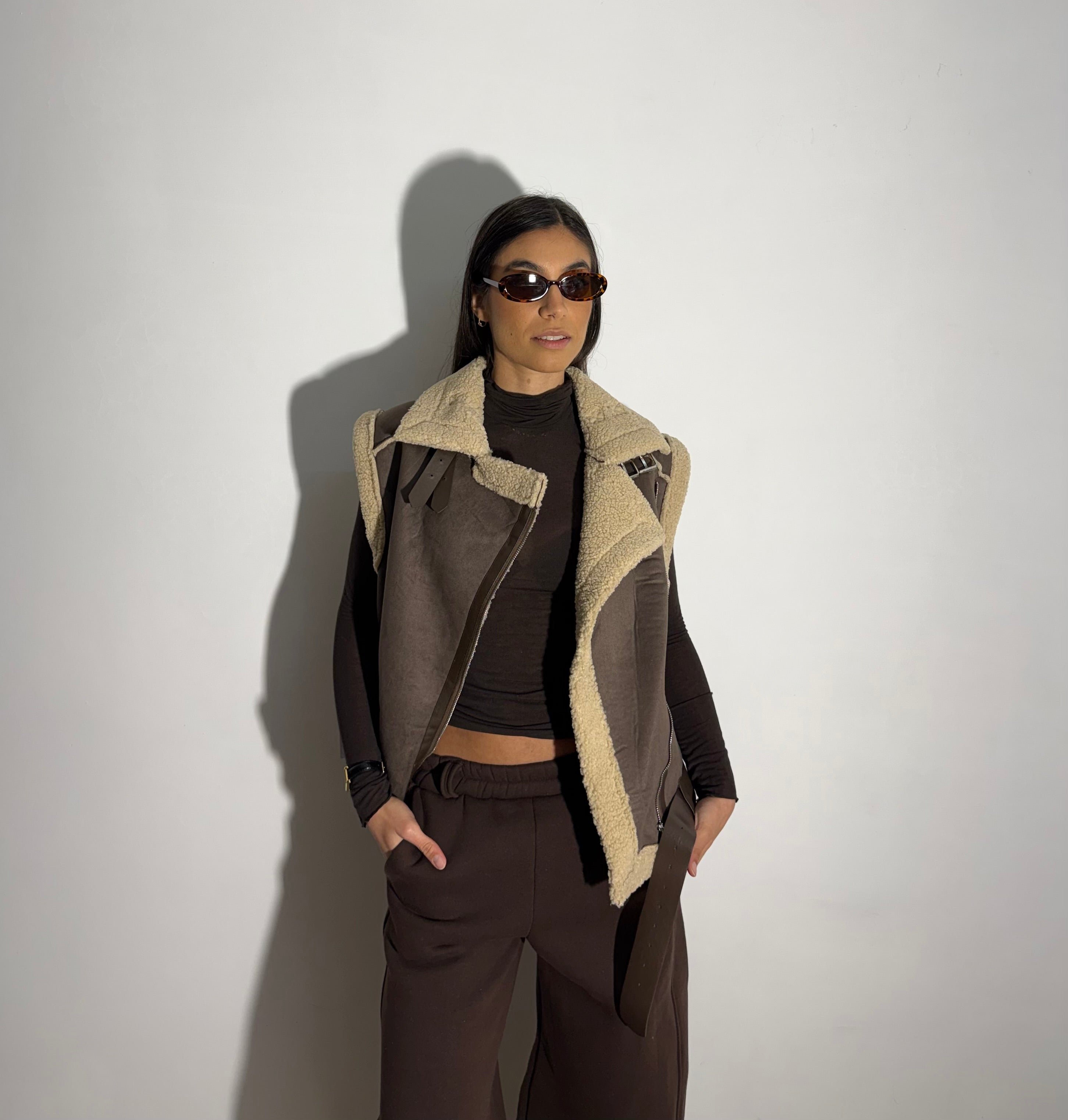 MONTONE GILET - MARRONE