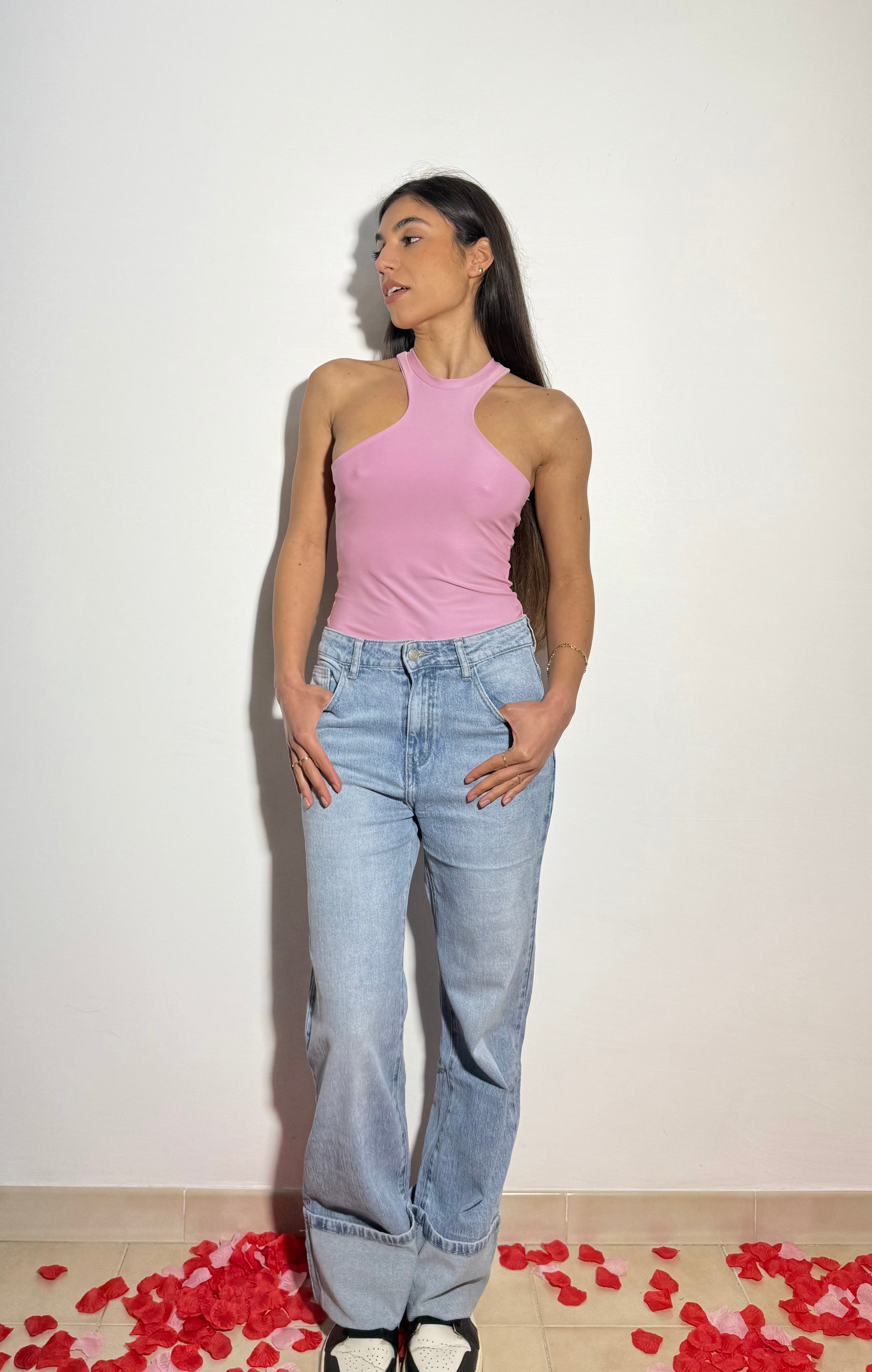 JEANS EFFETTO PIEGONE