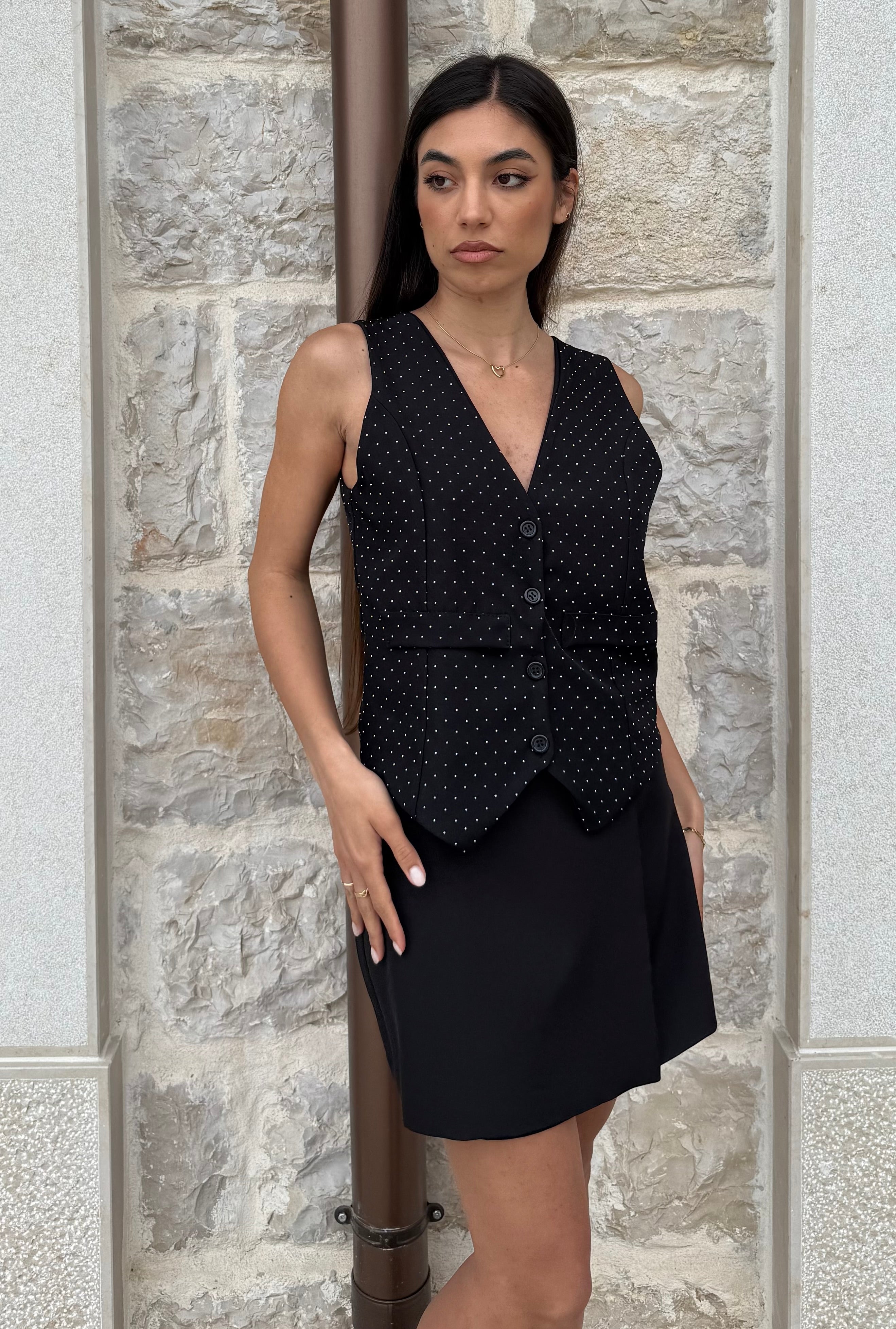 GILET SHINE - NERO