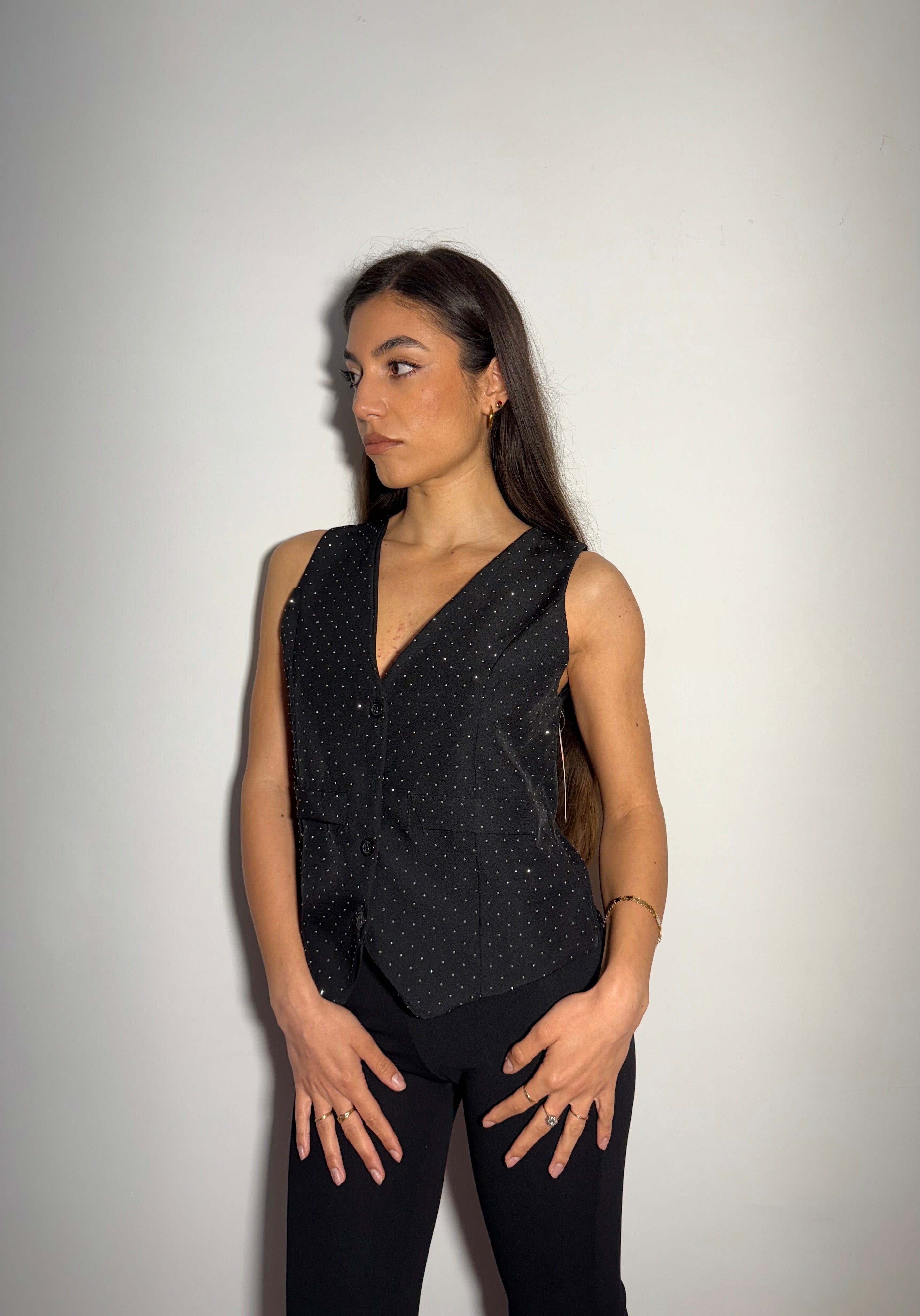 GILET SHINE - NERO