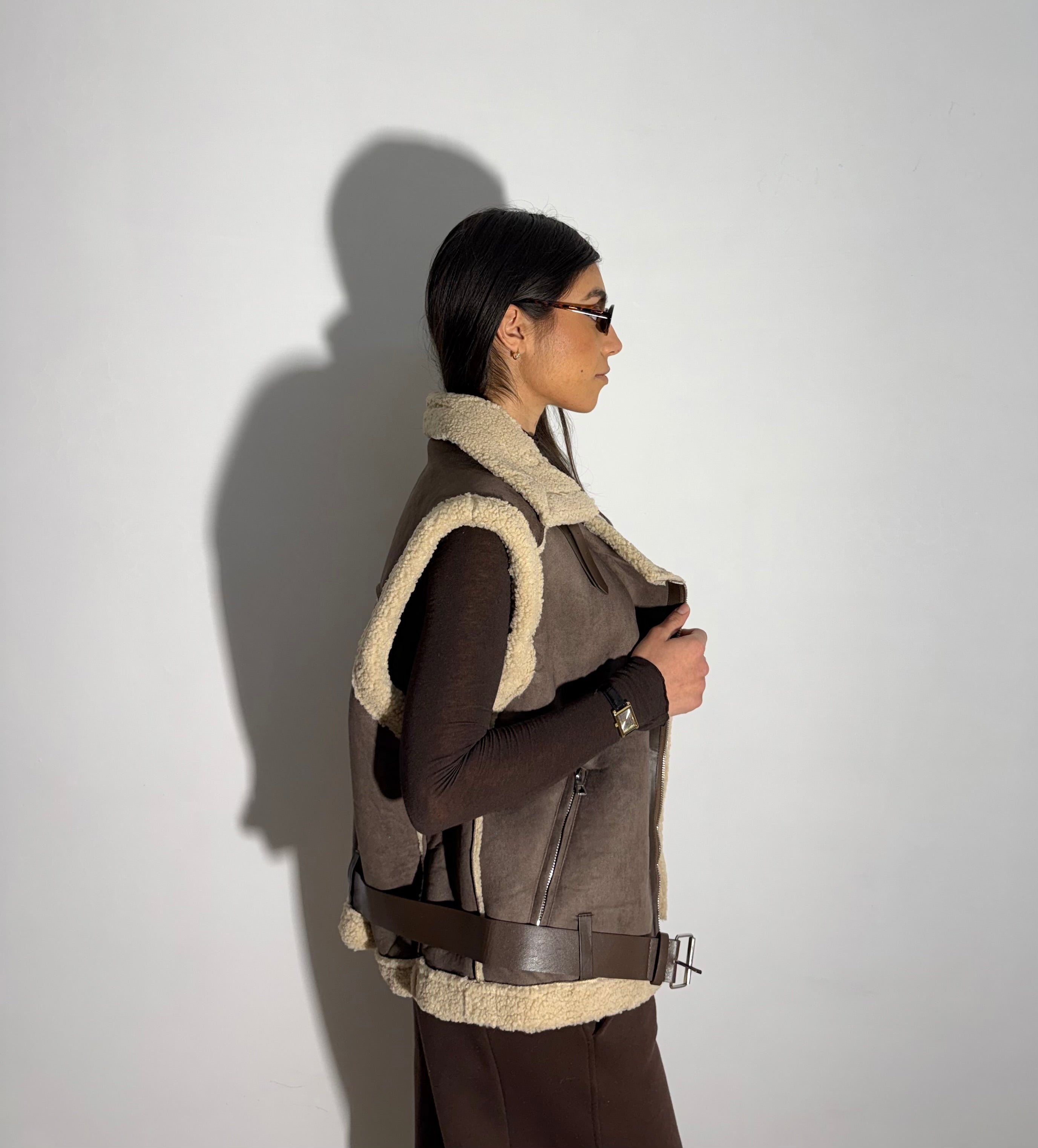 MONTONE GILET - MARRONE