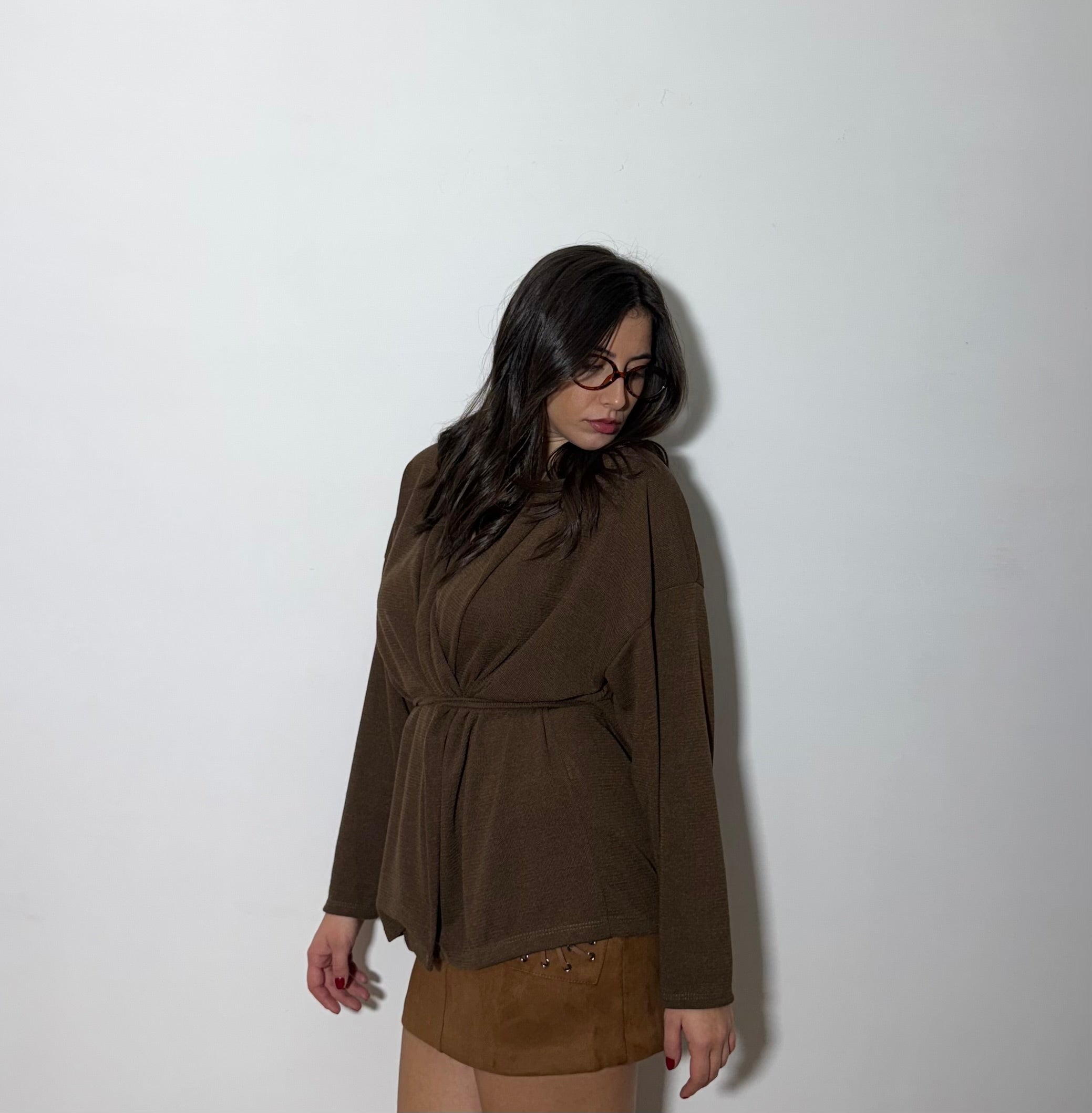 CARDIGAN AMELIA - MARRONE