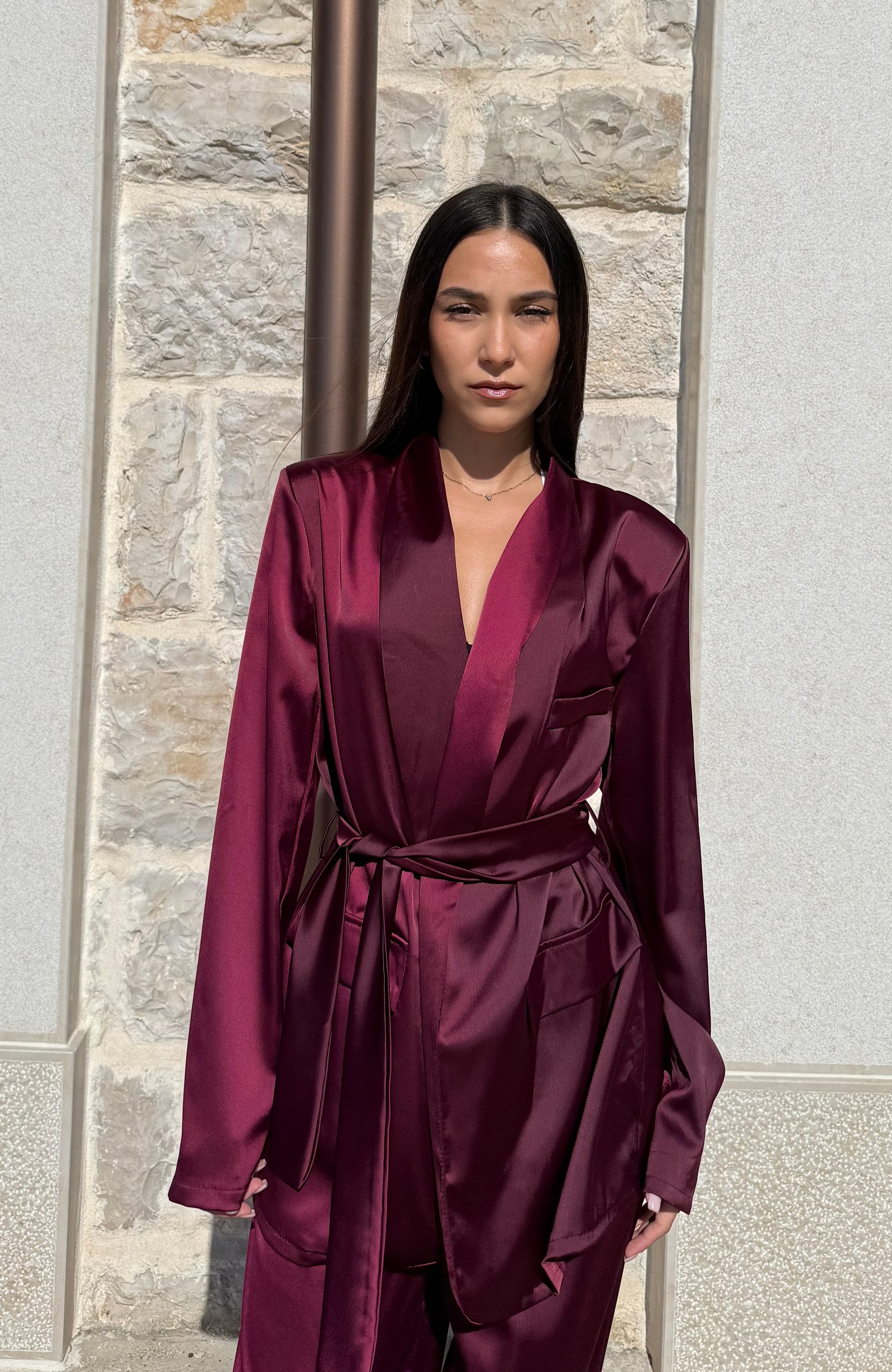 TAILLEUR SATIN - BORDEAUX