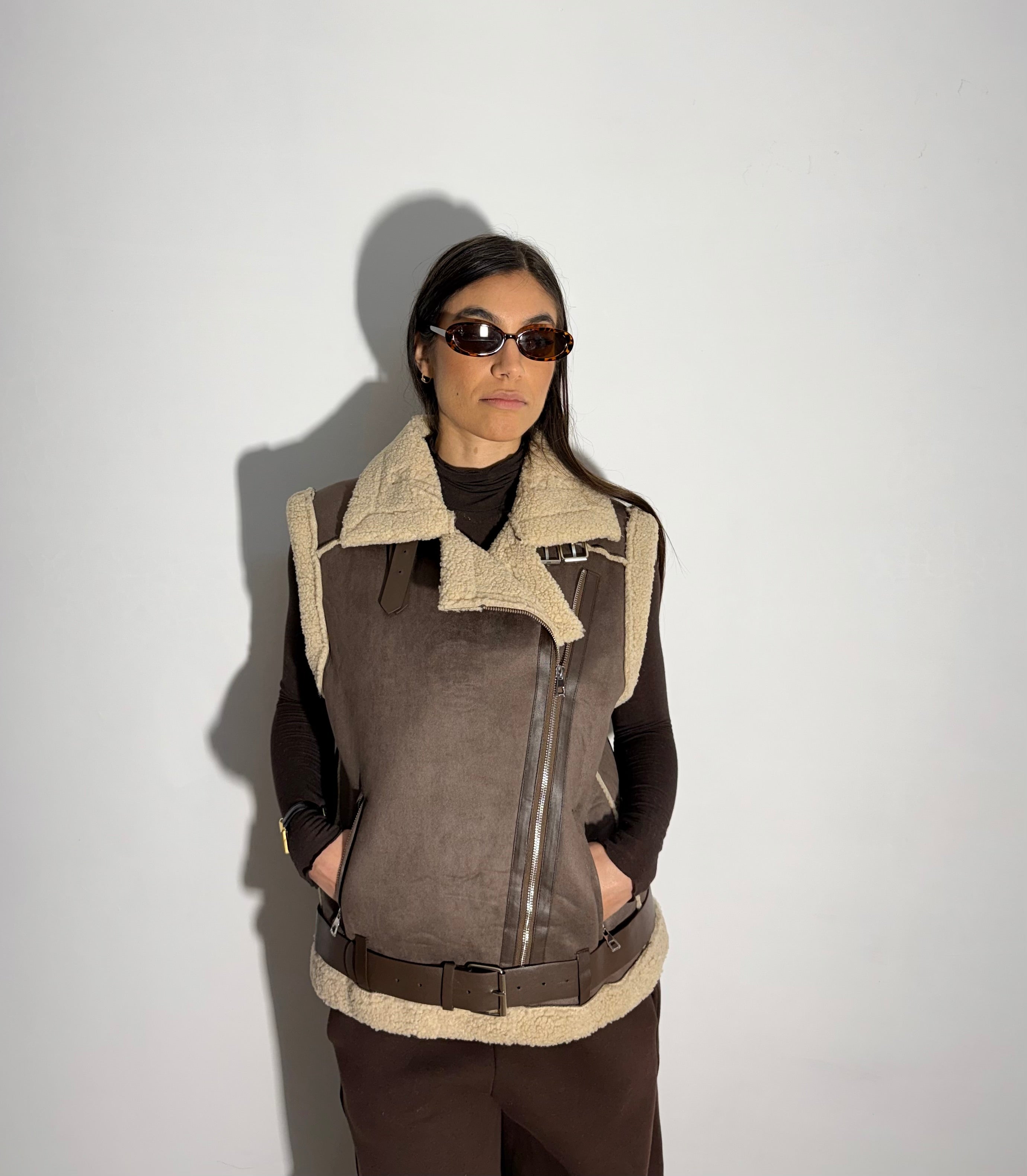 MONTONE GILET - MARRONE