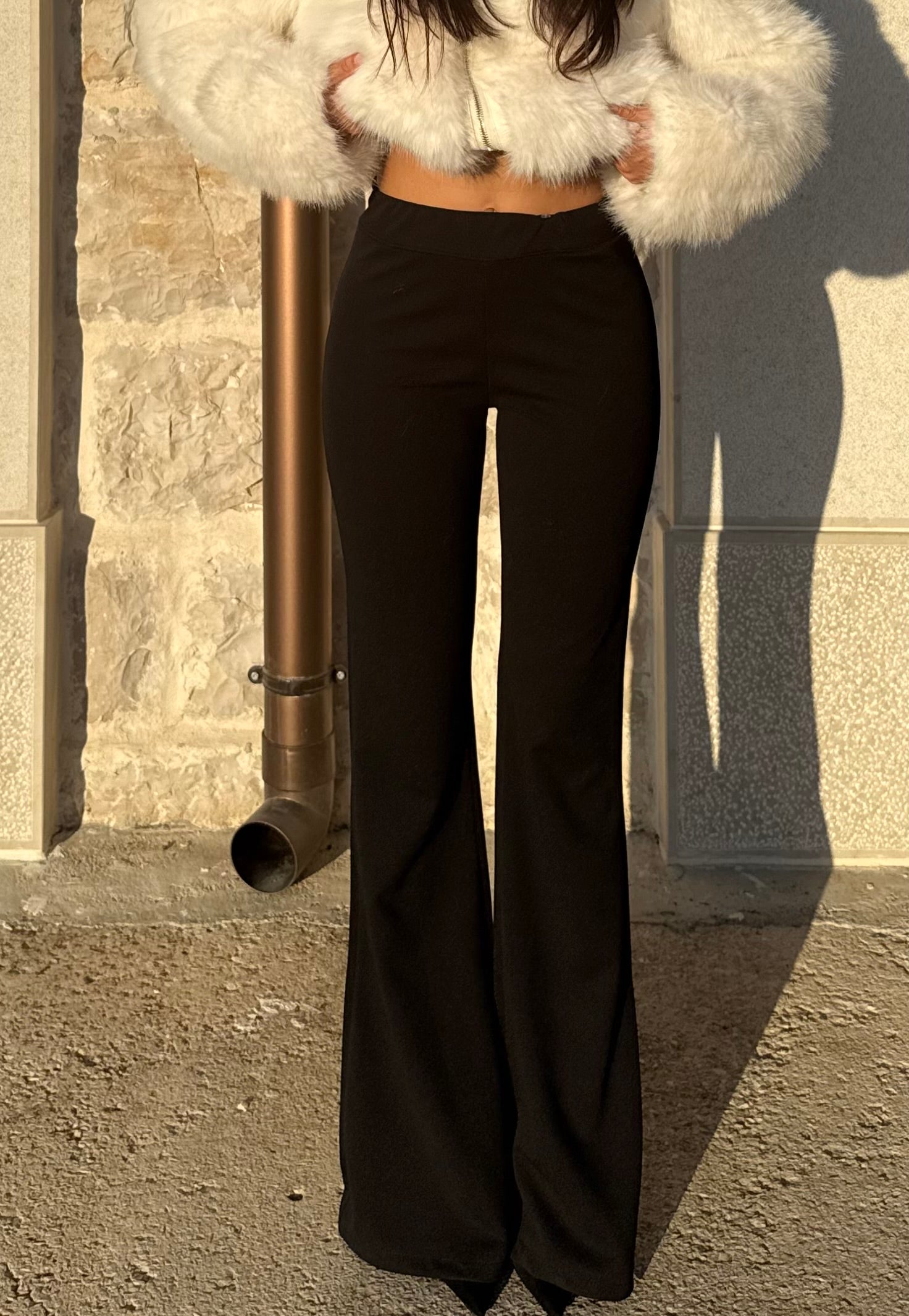 PANTALONE NERO A ZAMPA - KIM