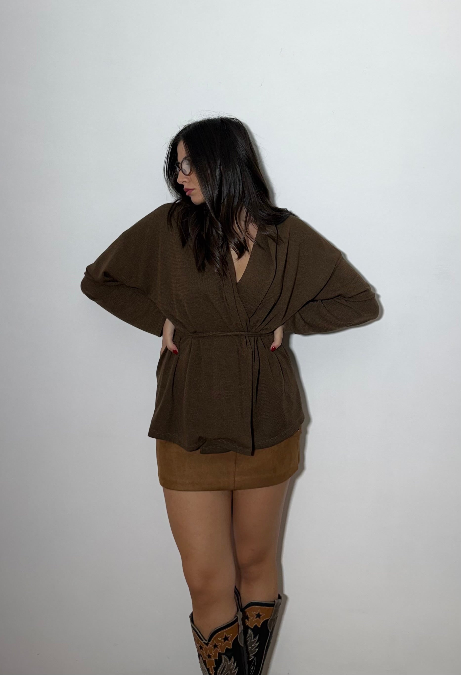 CARDIGAN AMELIA - MARRONE