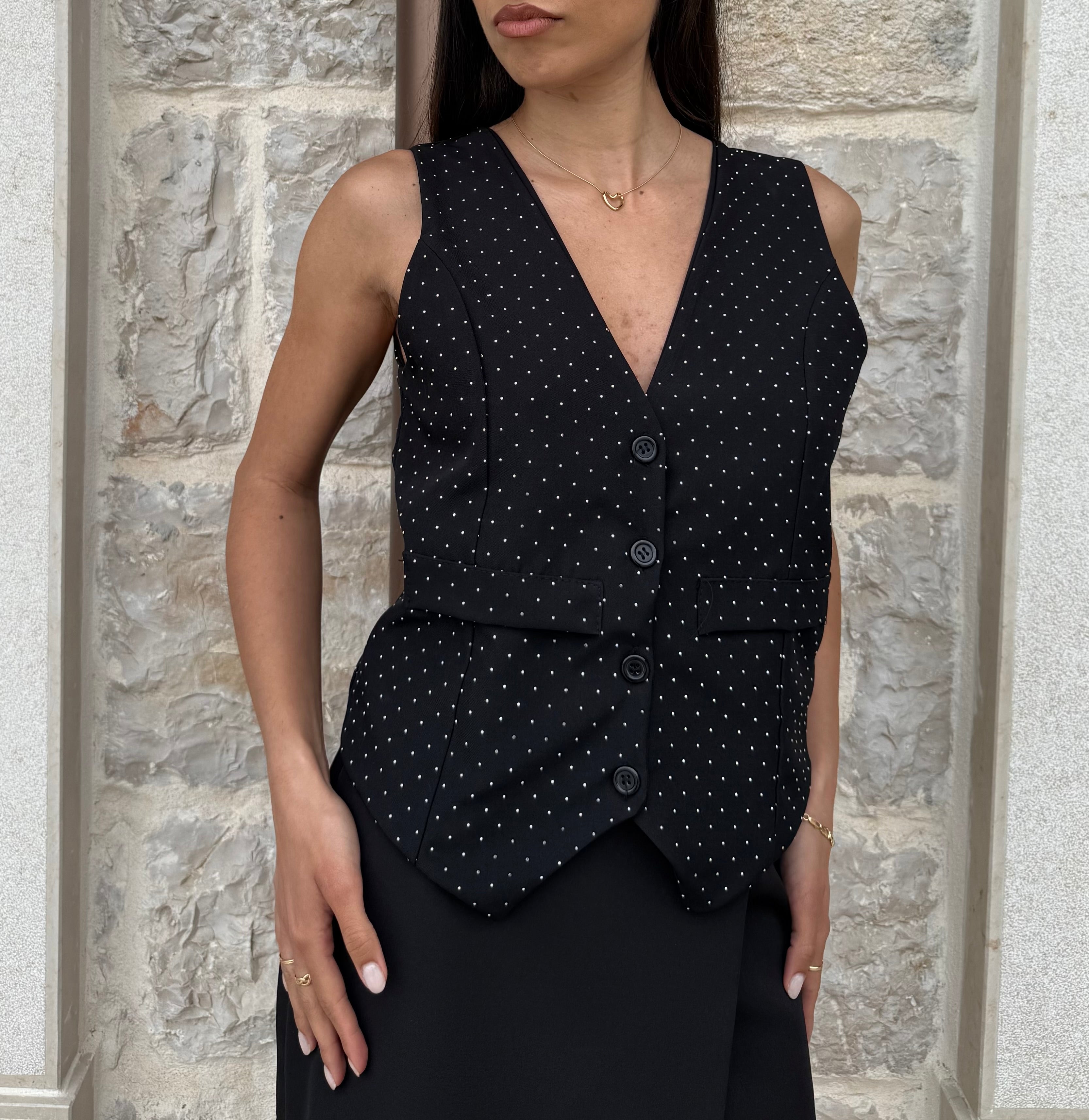 GILET SHINE - NERO